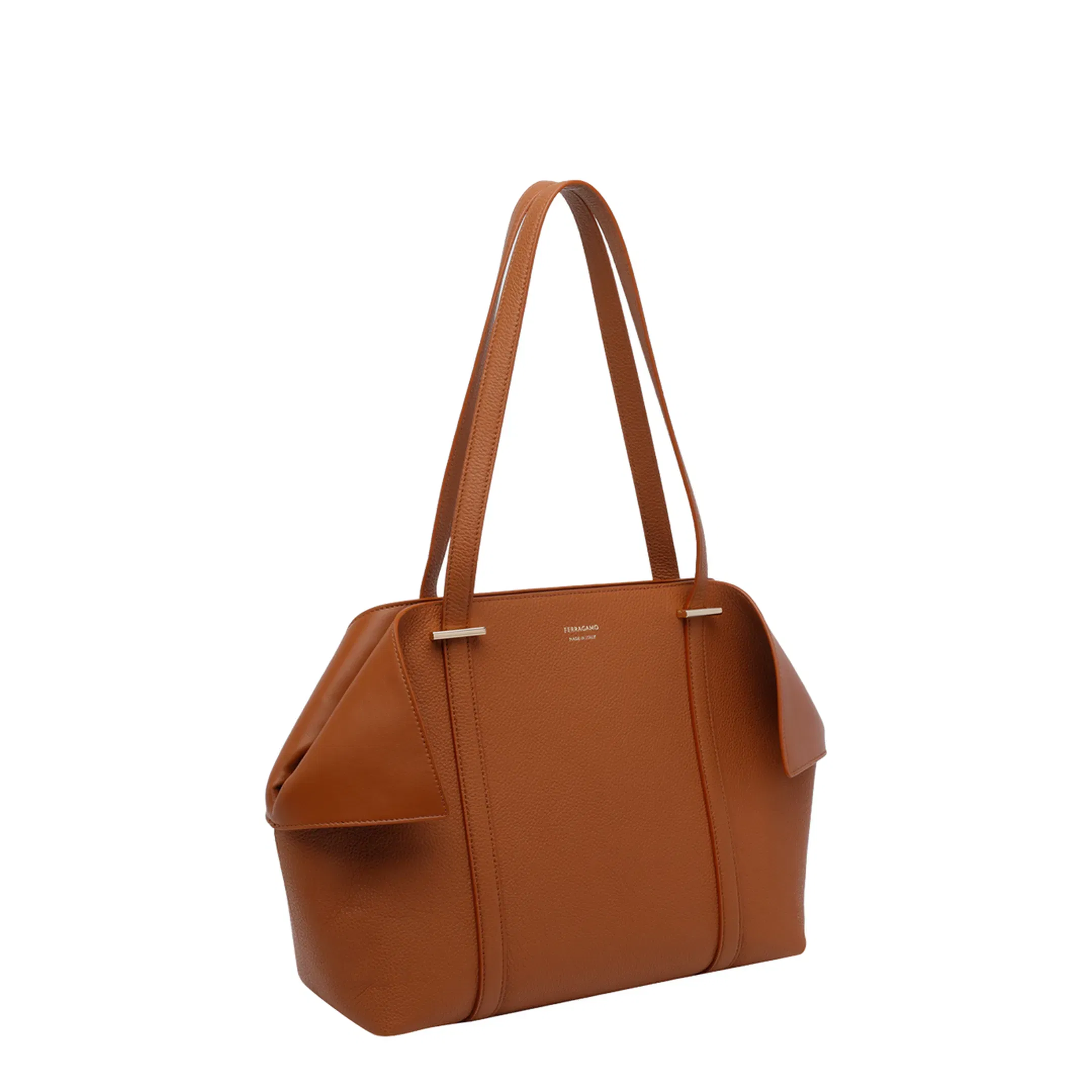 Folded Medium Tote Bag - Natural Brown