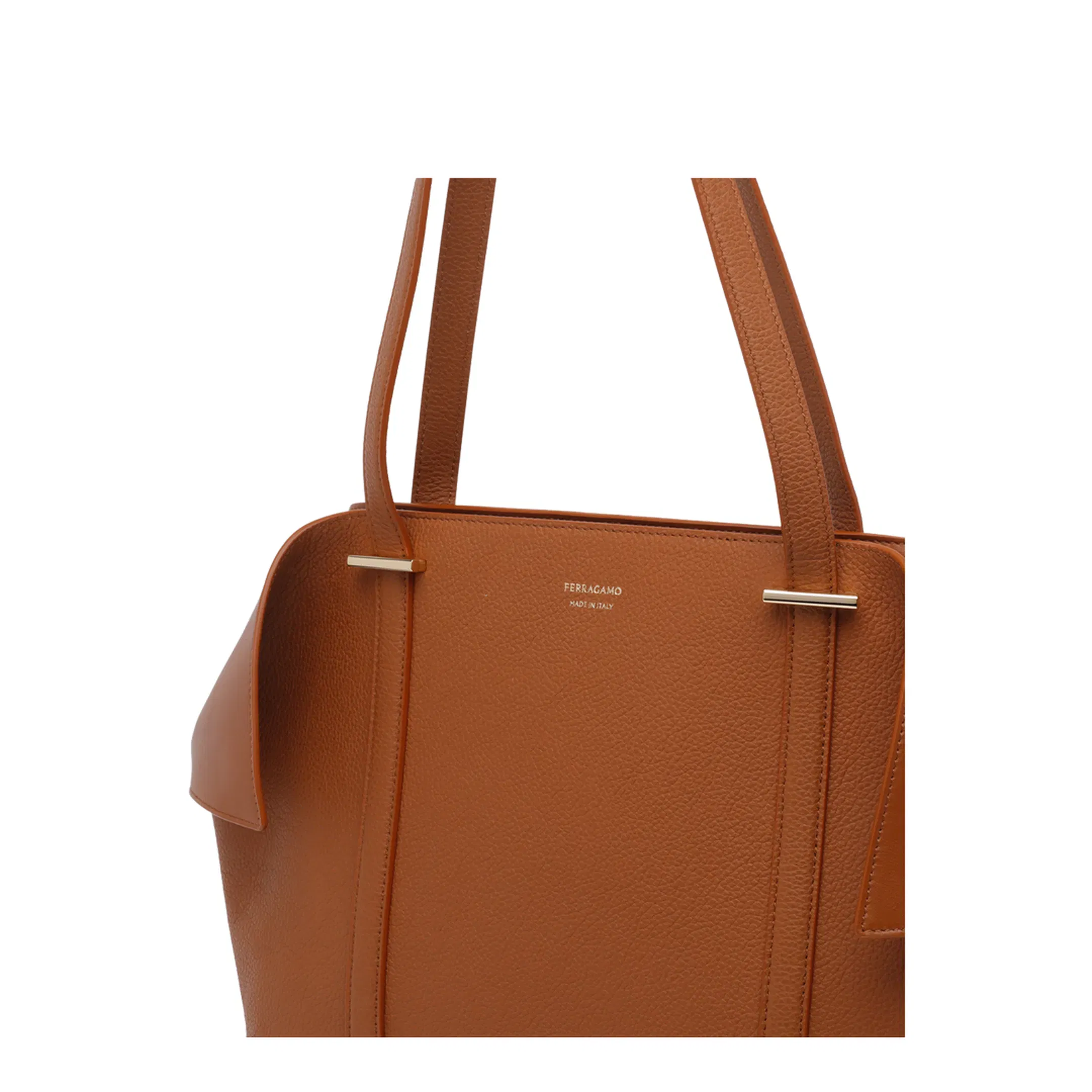 Folded Medium Tote Bag - Natural Brown