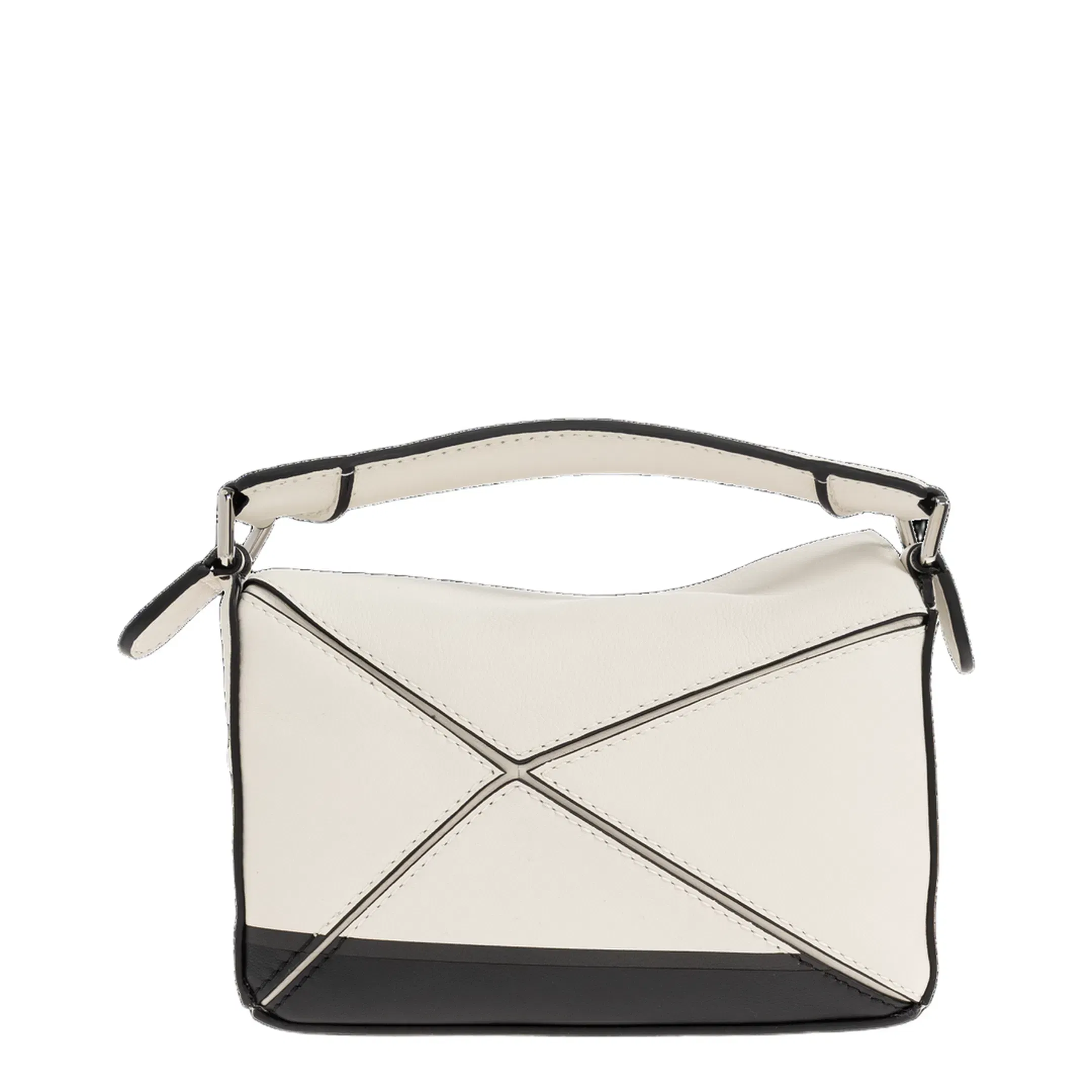 Futurist Cat Puzzle Mini Crossbody Bag - White