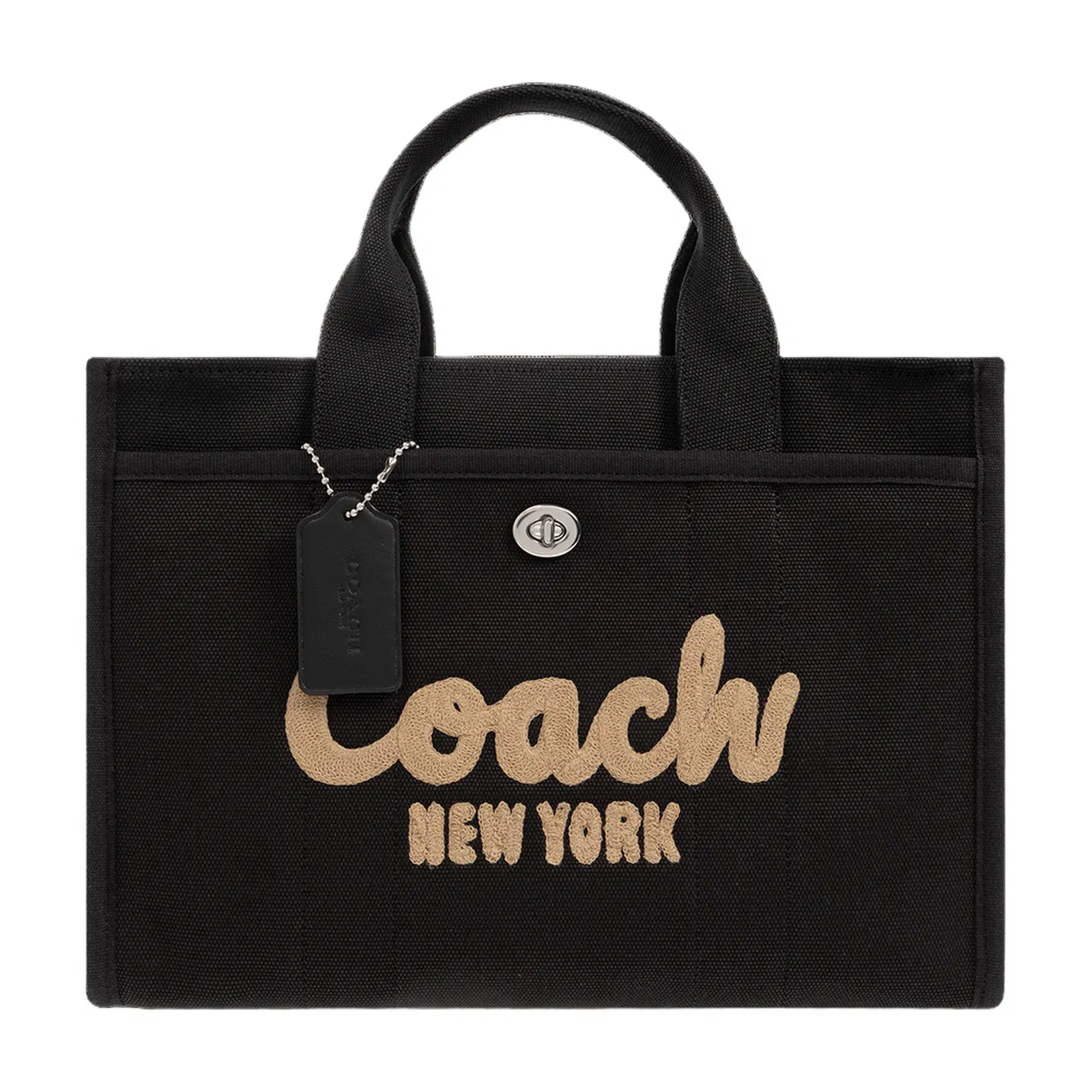 Logo Canvas Cargo Tote Bag - Black