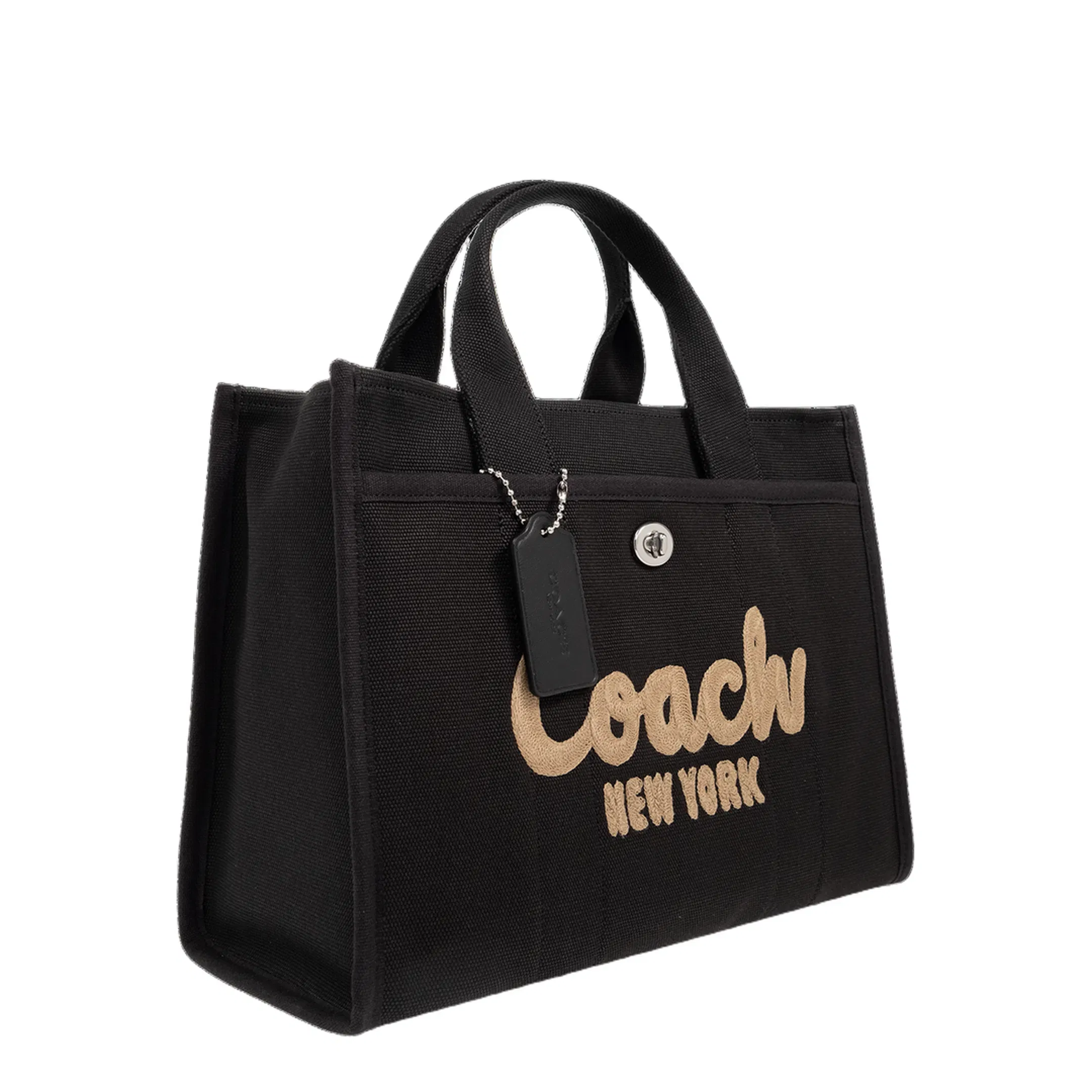 Logo Canvas Cargo Tote Bag - Black