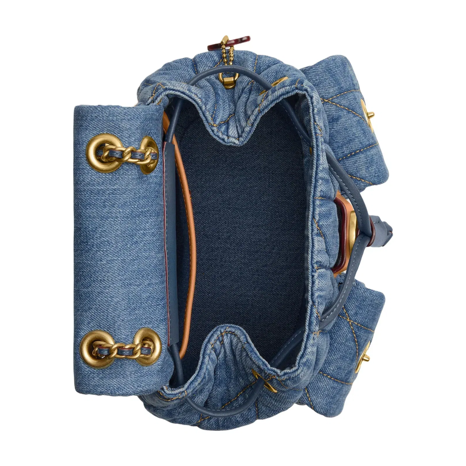 Tabby Quilted Denim Backpack - Blue