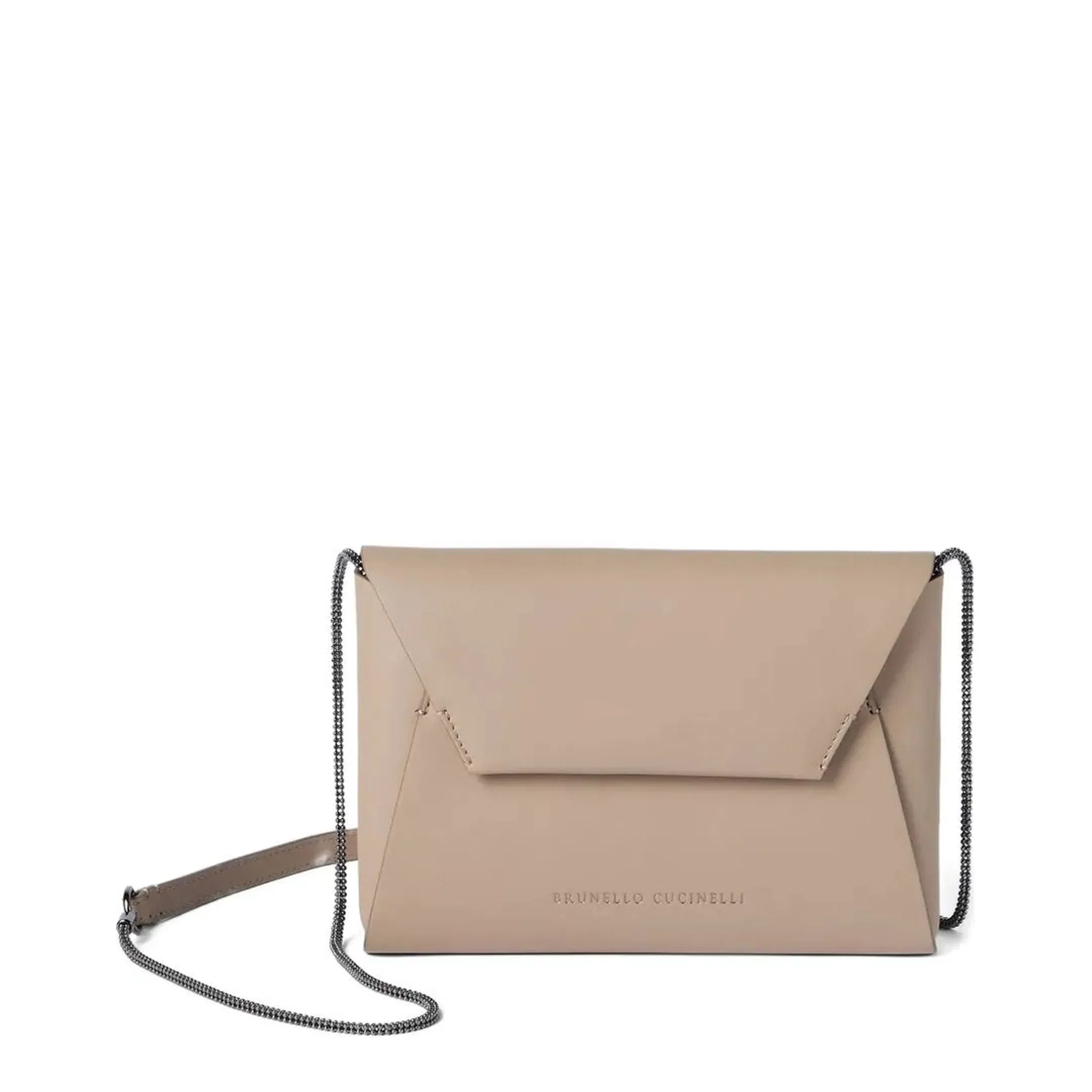 Calfskin Duo Pochette Clutch Bag - Buff