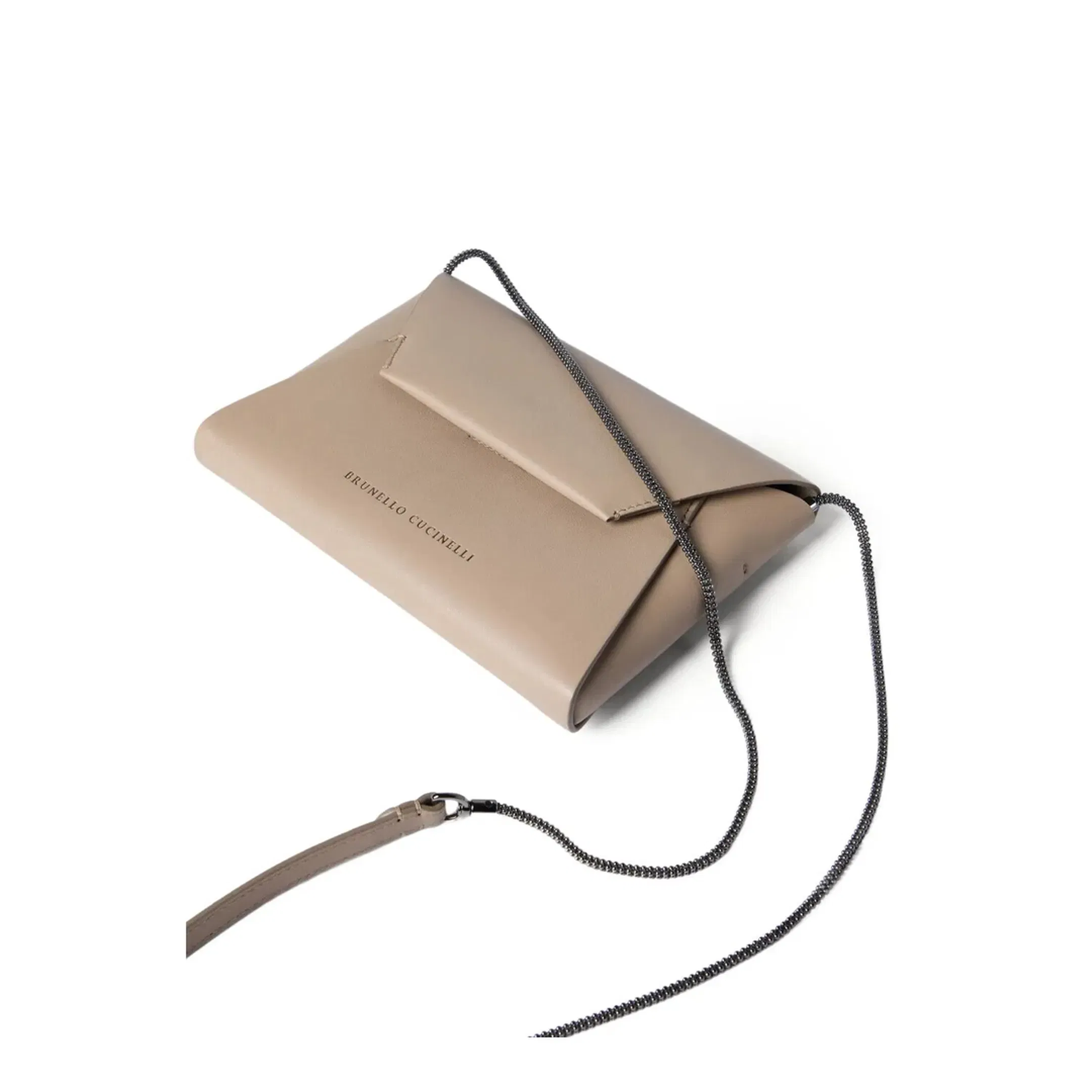 Calfskin Duo Pochette Clutch Bag - Buff