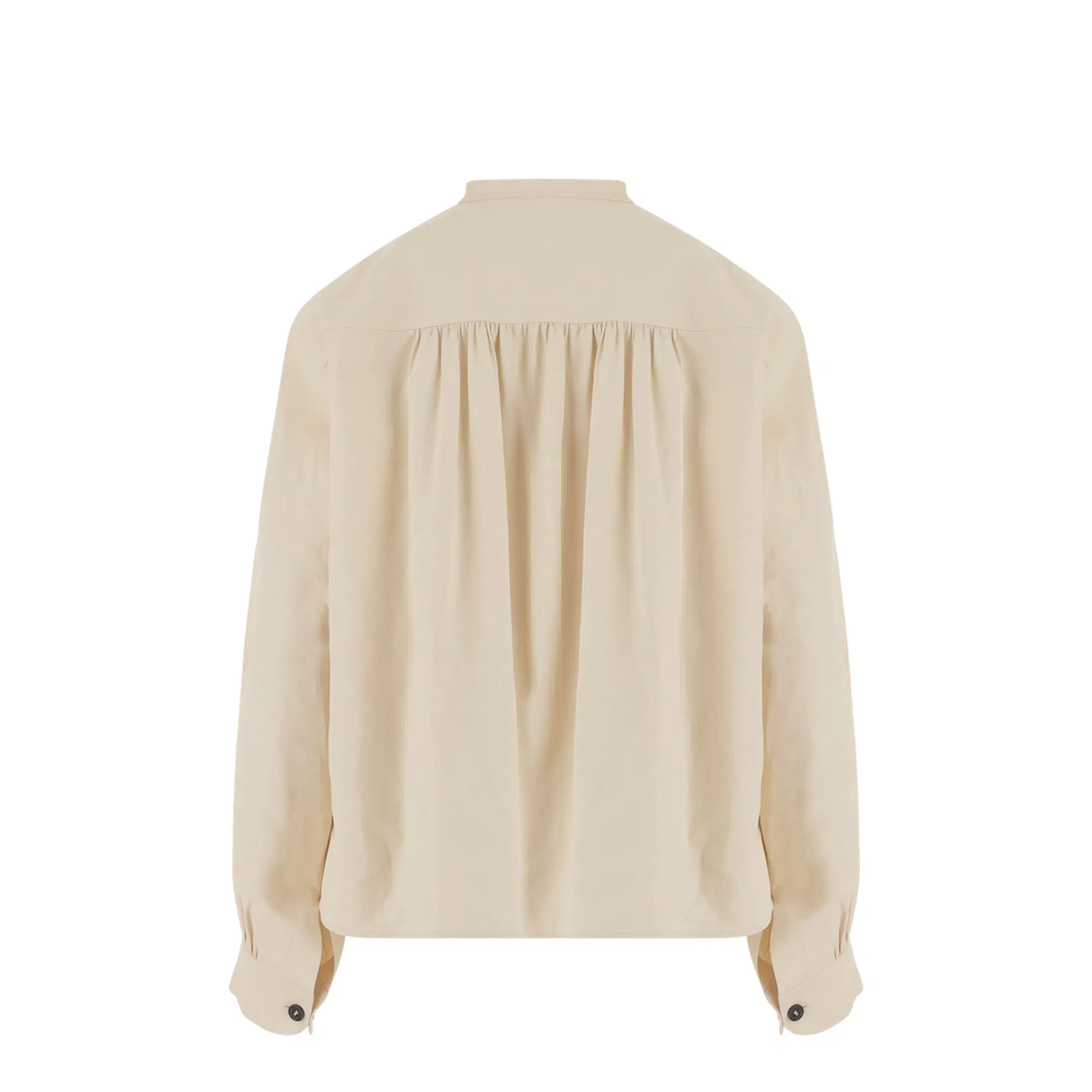 Pleated Linen Shirt Cream