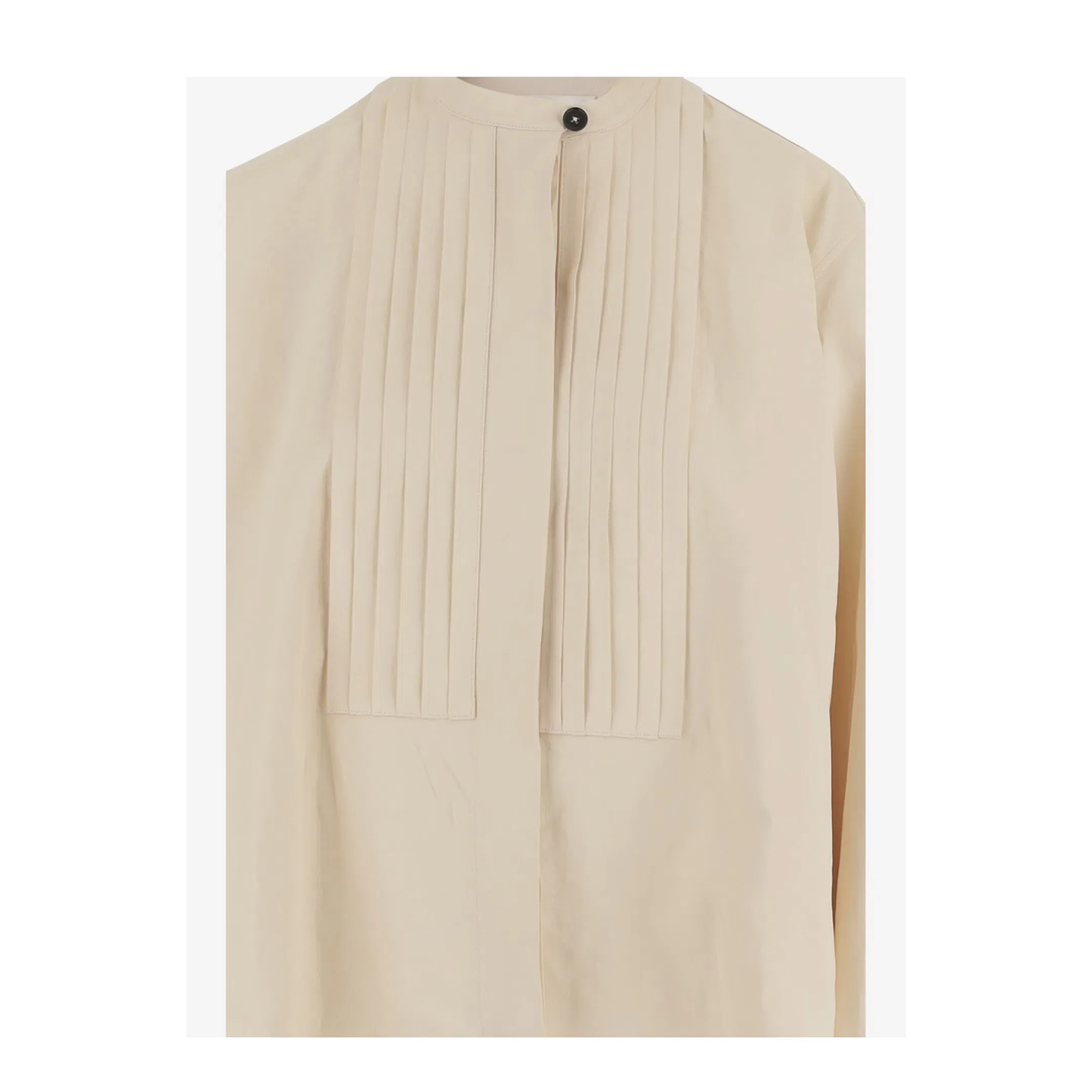 Pleated Linen Shirt Cream