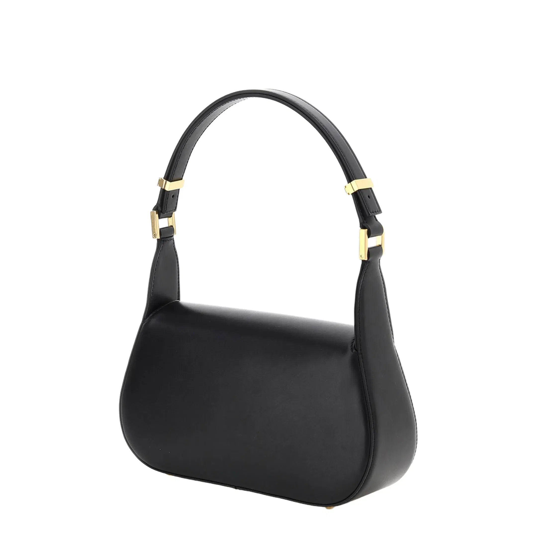 VLogo Chain Leather Shoulder Bag - Black