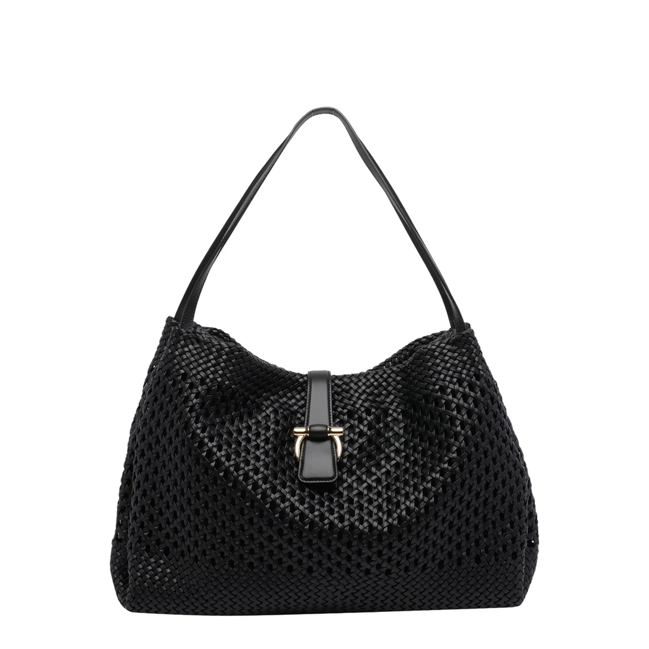 Large Leather Tote Bag - Black
