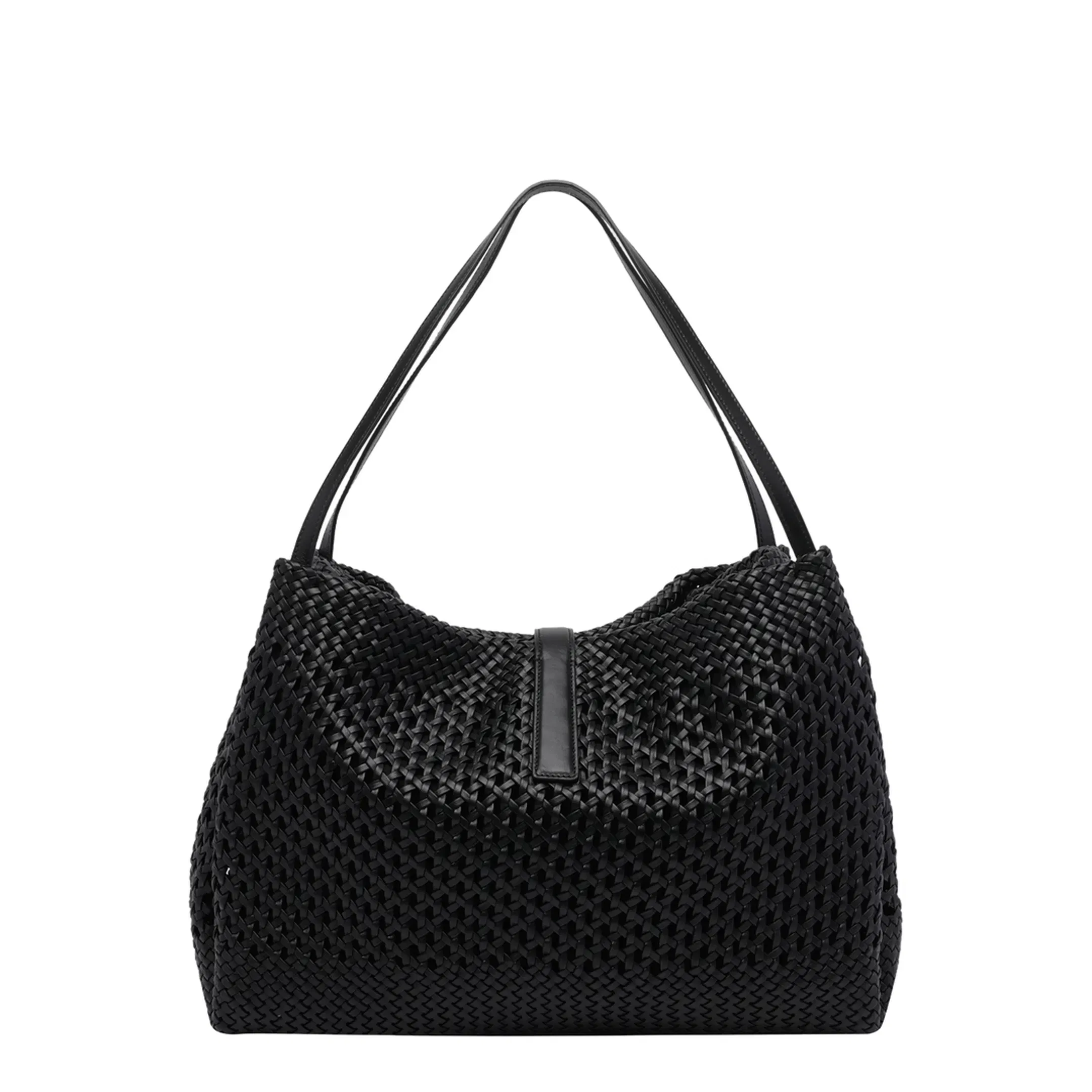 Large Leather Tote Bag - Black