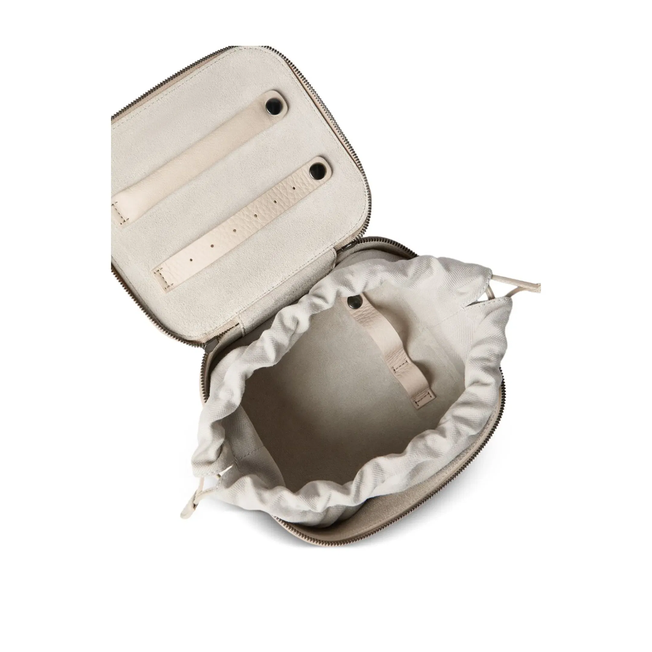 Zipper Grained Calfskin Jewelry Box - White