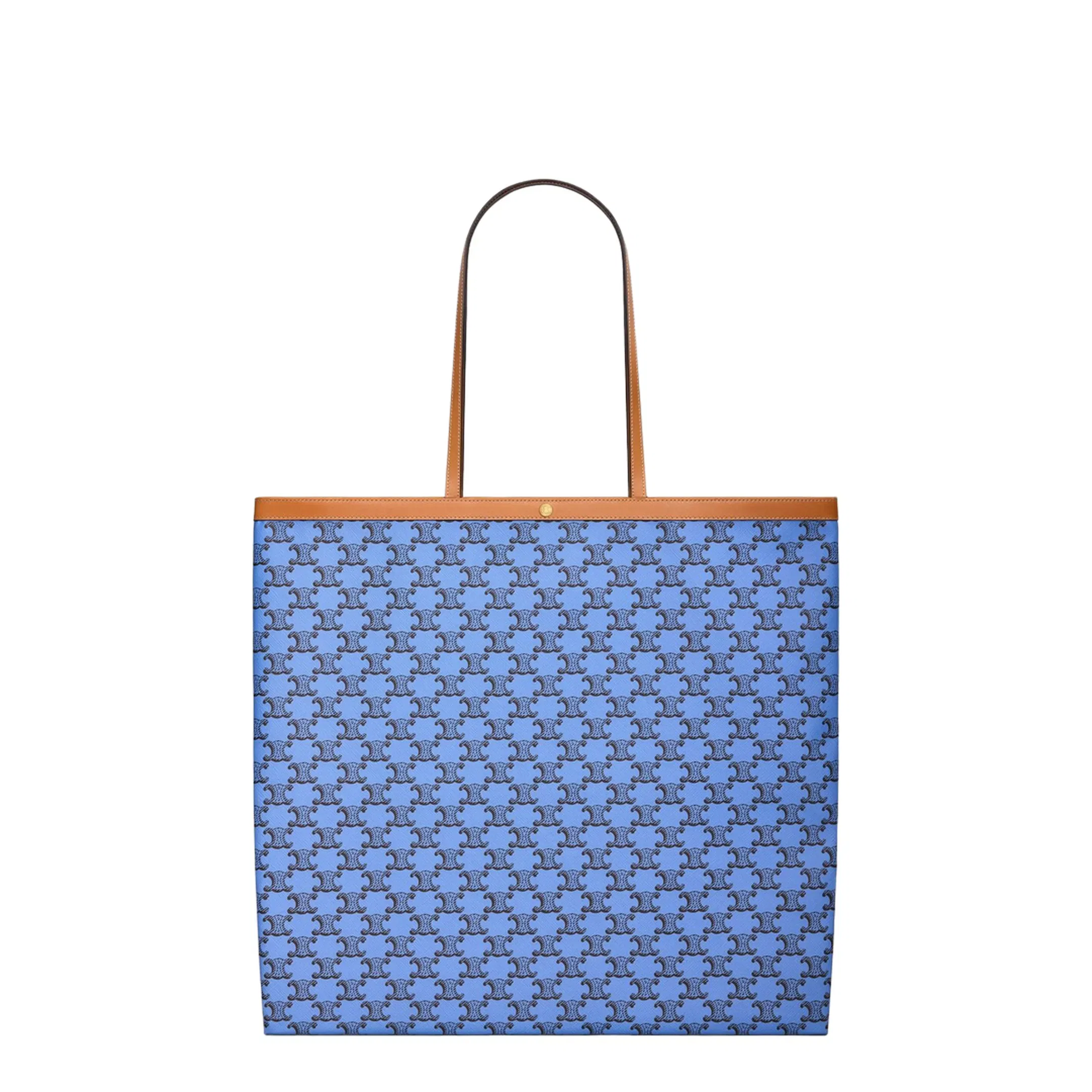 Triomphe Large Flat Canvas Shopper - Blue