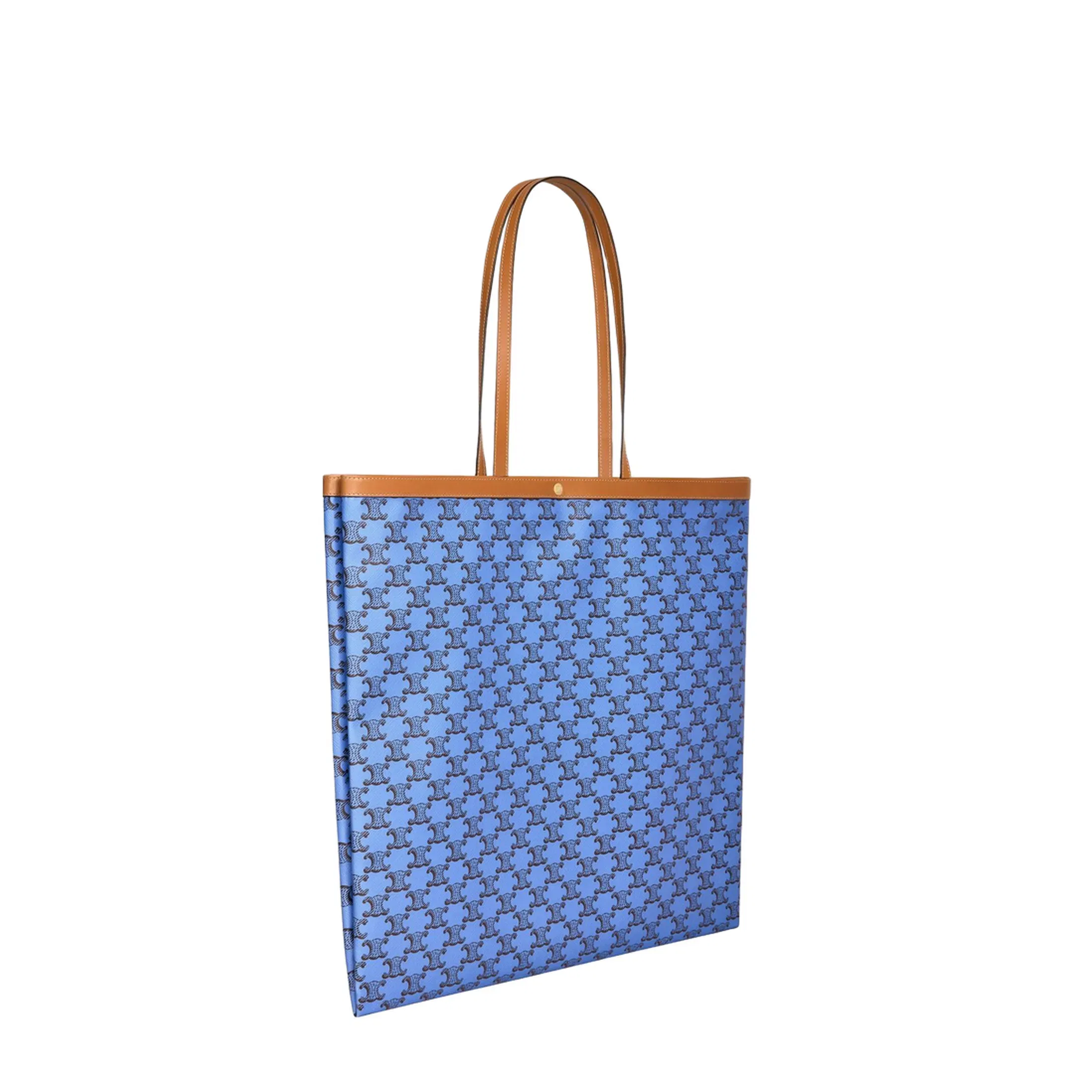 Triomphe Large Flat Canvas Shopper - Blue