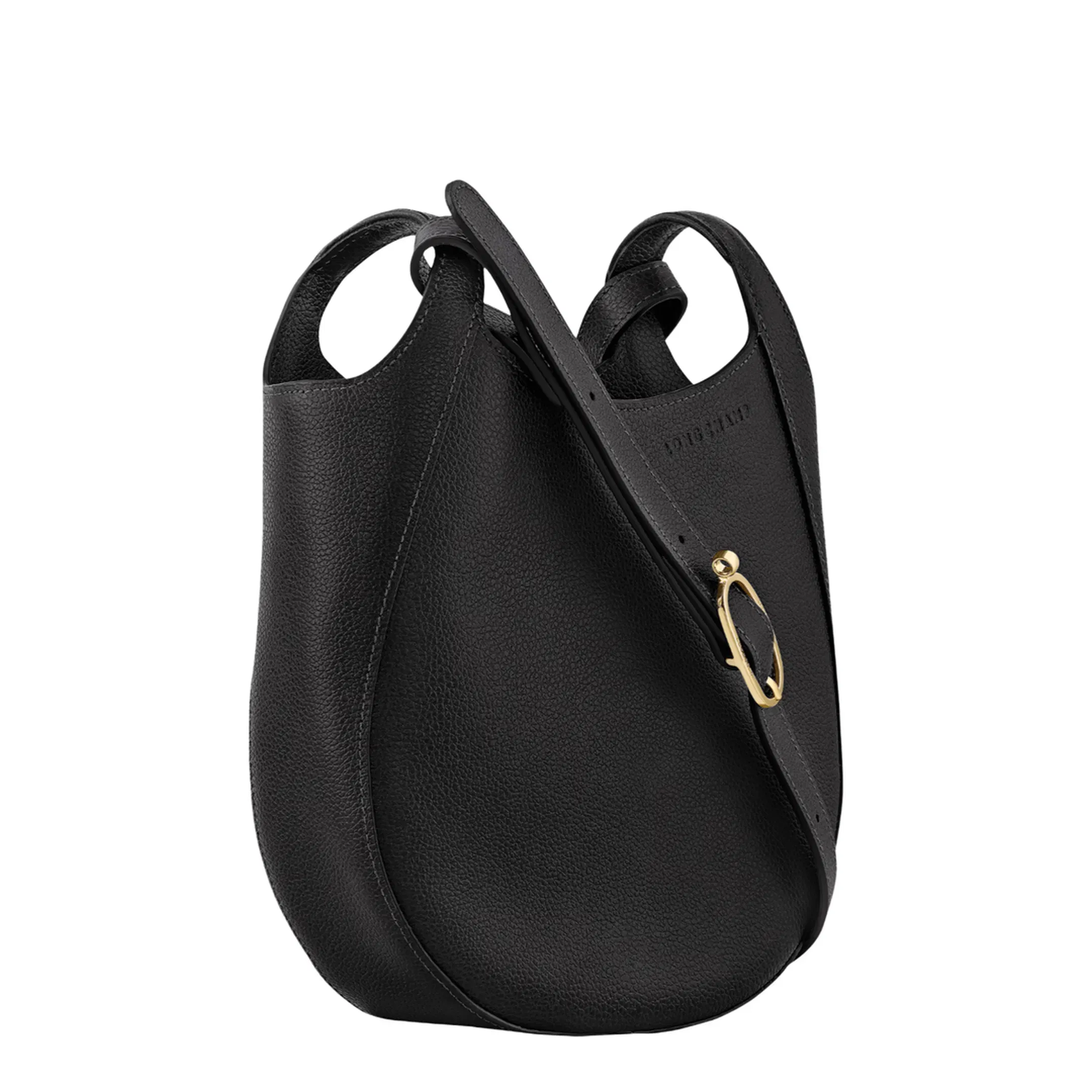 Le Foulonné S Leather Crossbody Bag - Black