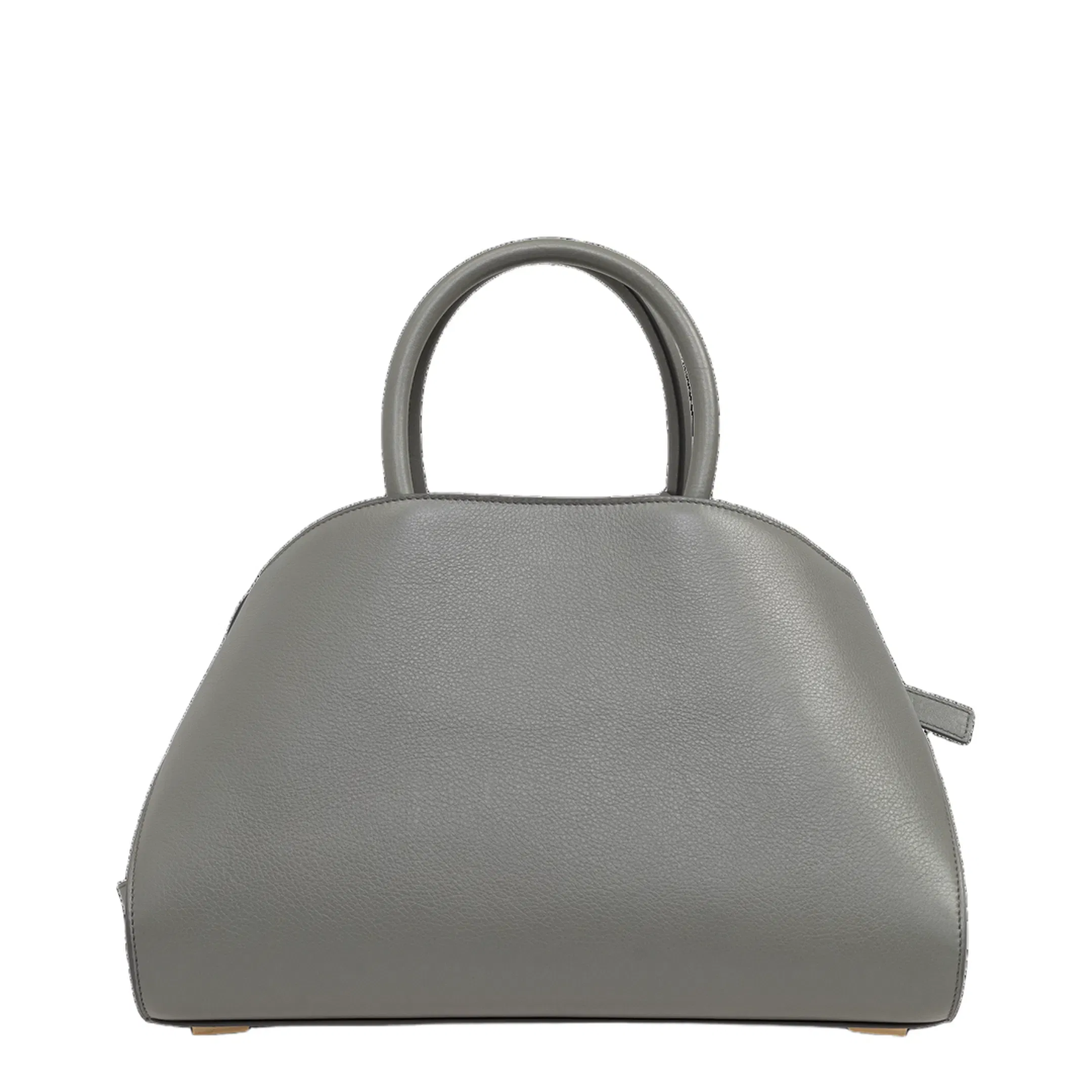 Hug Medium Leather Handbag - Ash Grey