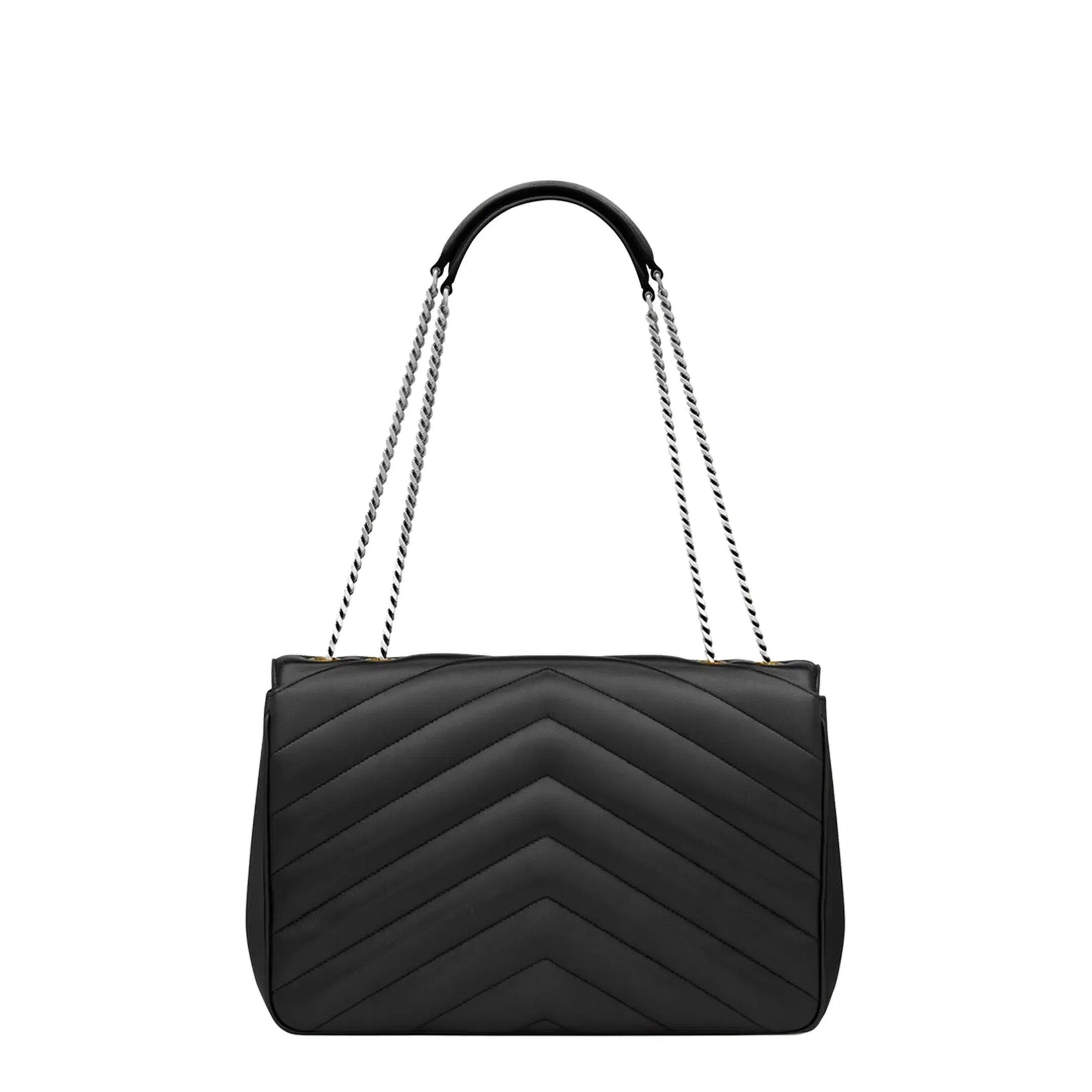 Loulou Large Leather Shoulder Bag - Black
