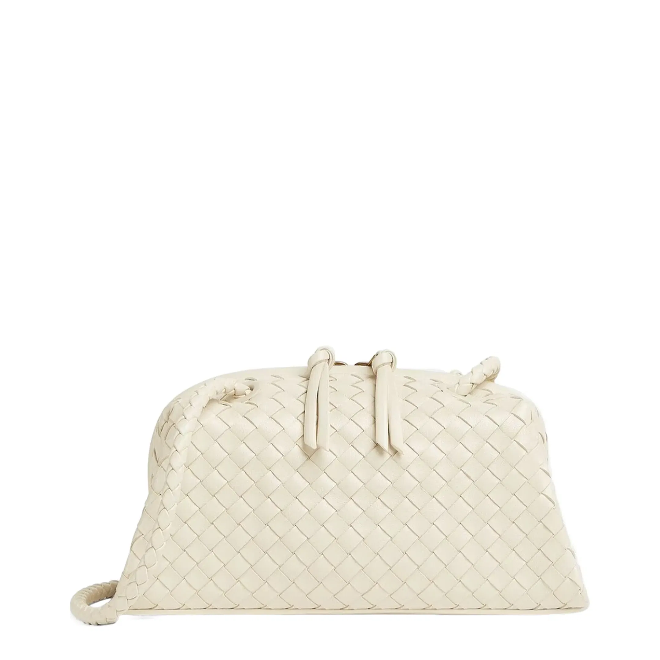Tokyo Intrecciato Leather Shoulder Bag - Cream