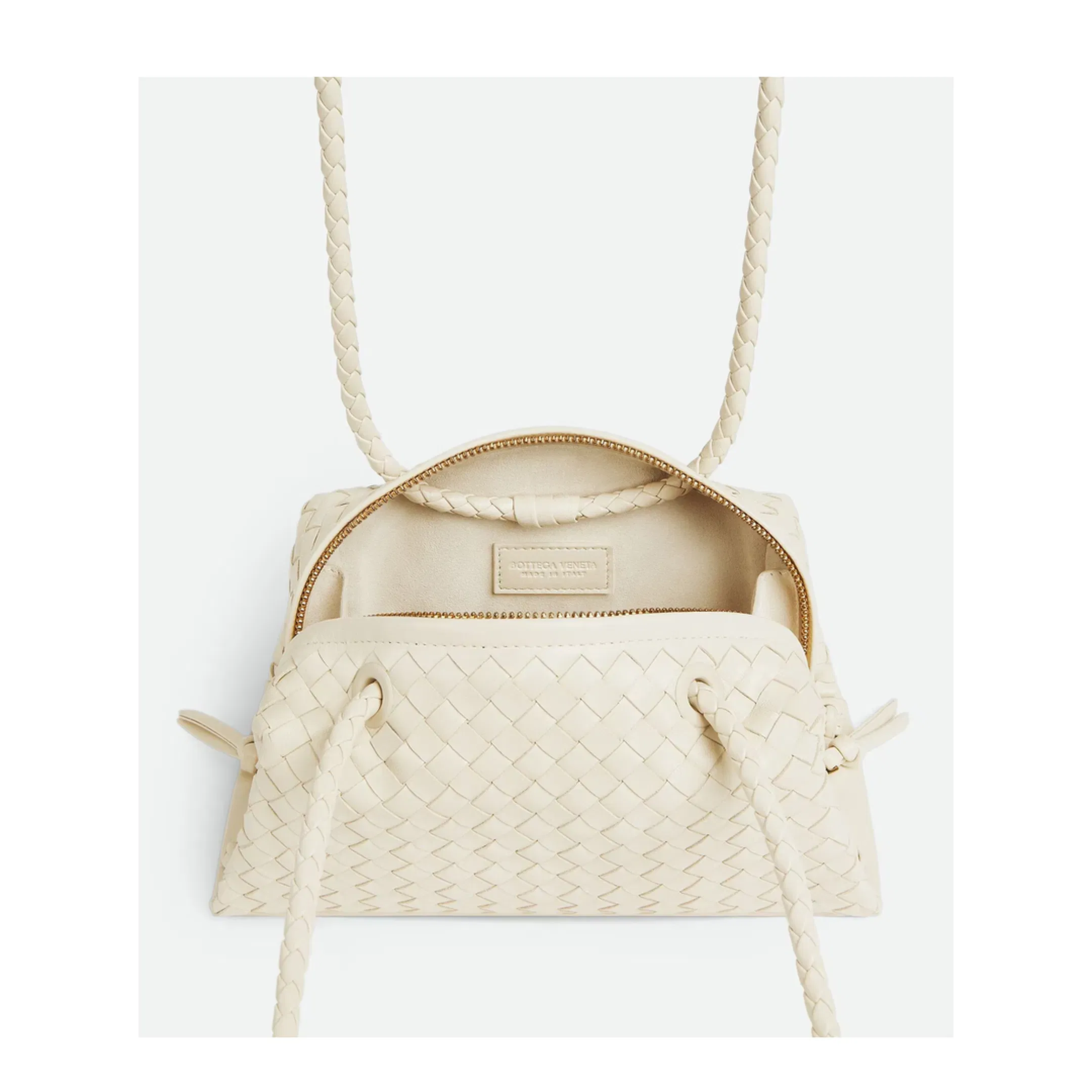 Tokyo Intrecciato Leather Shoulder Bag - Cream