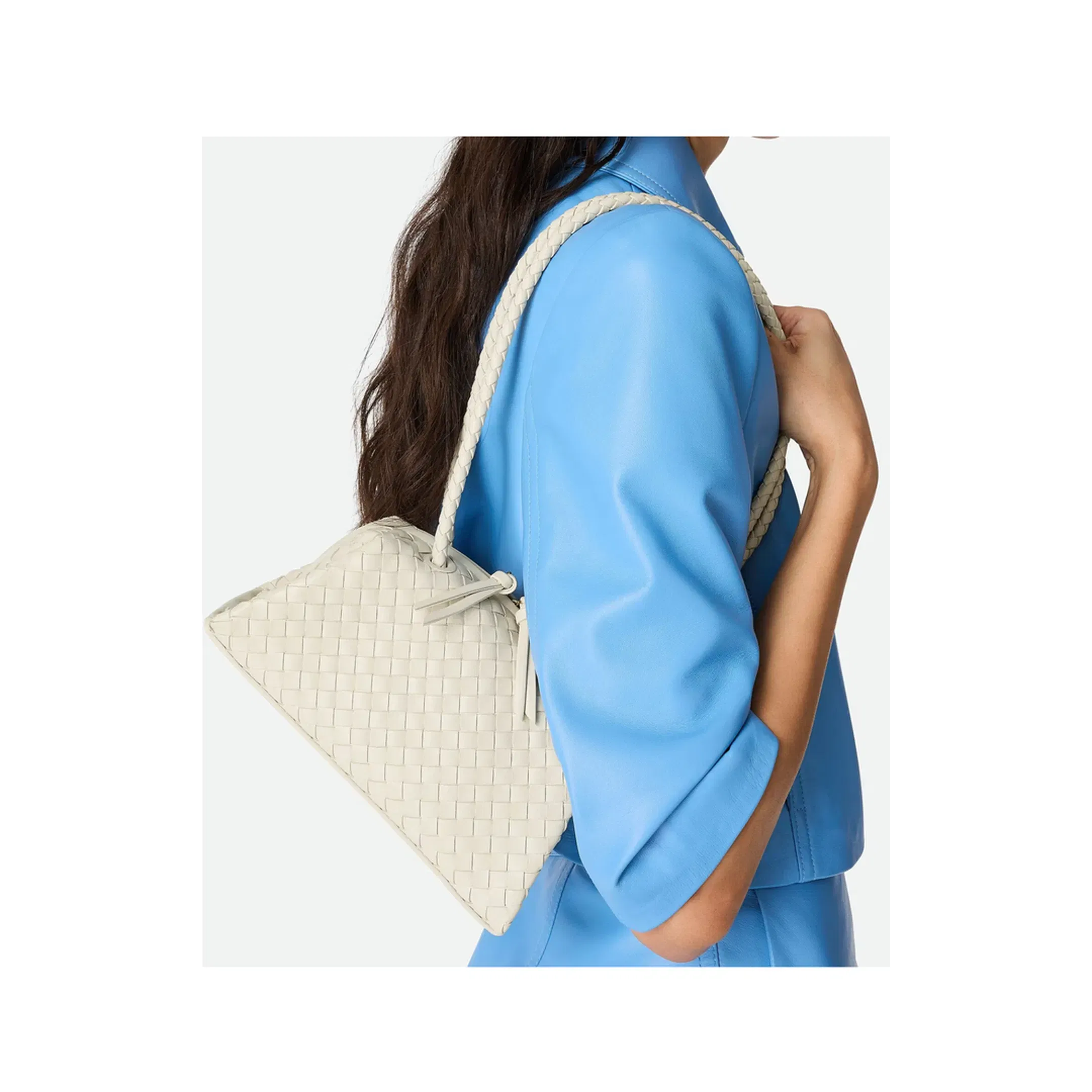 Tokyo Intrecciato Leather Shoulder Bag - Cream