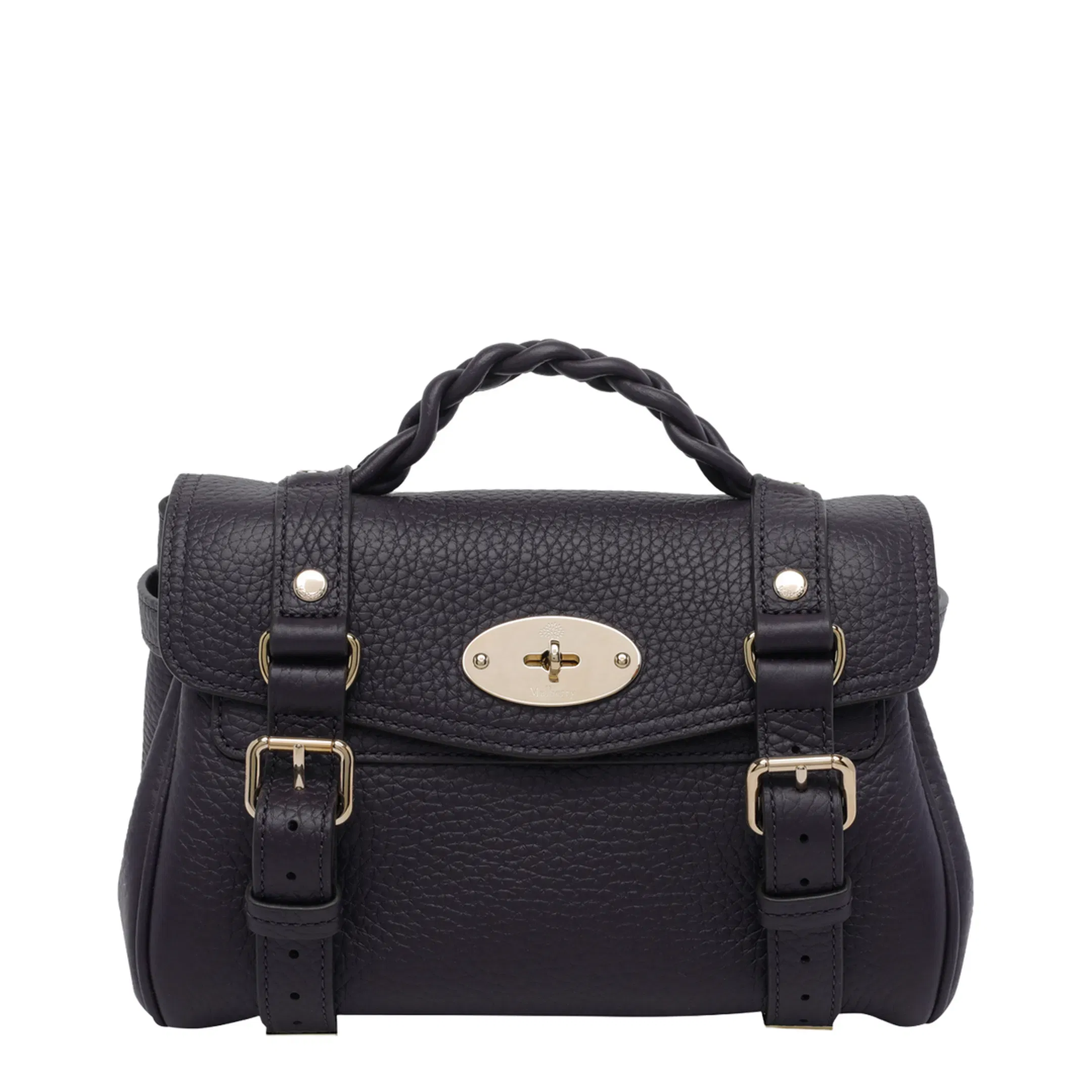 Alexa Black Heavy Grain Mini Crossbody Bag - Black