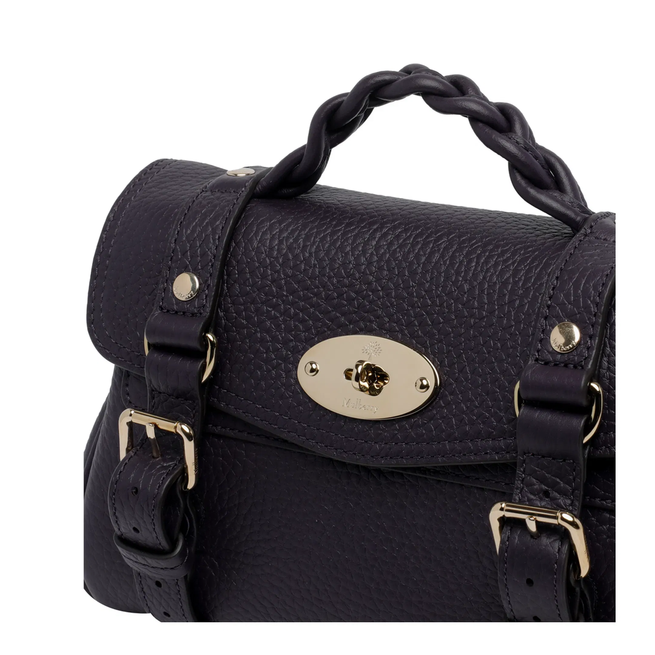Alexa Black Heavy Grain Mini Crossbody Bag - Black