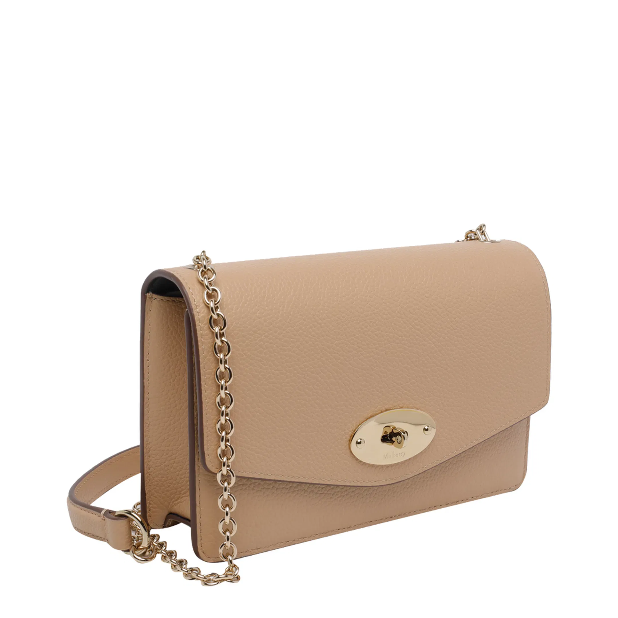 Small Darley Leather Crossbody Bag - Beige