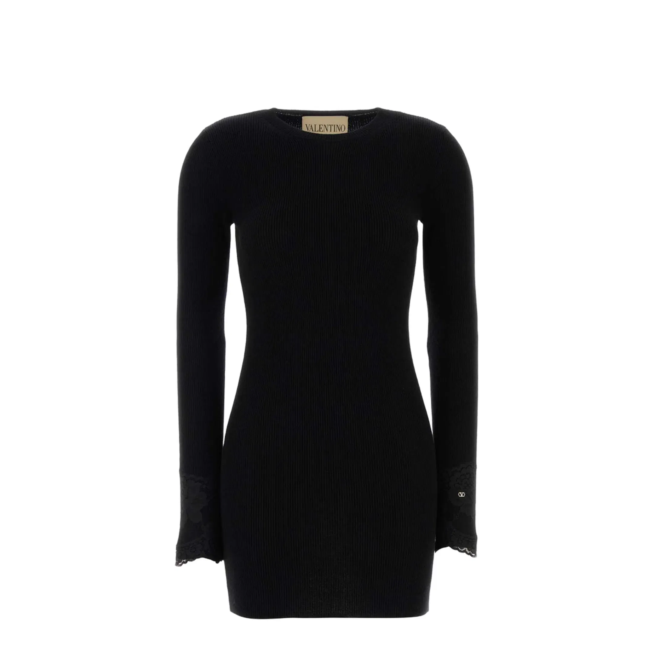 Lace Cashmere Dress - Black