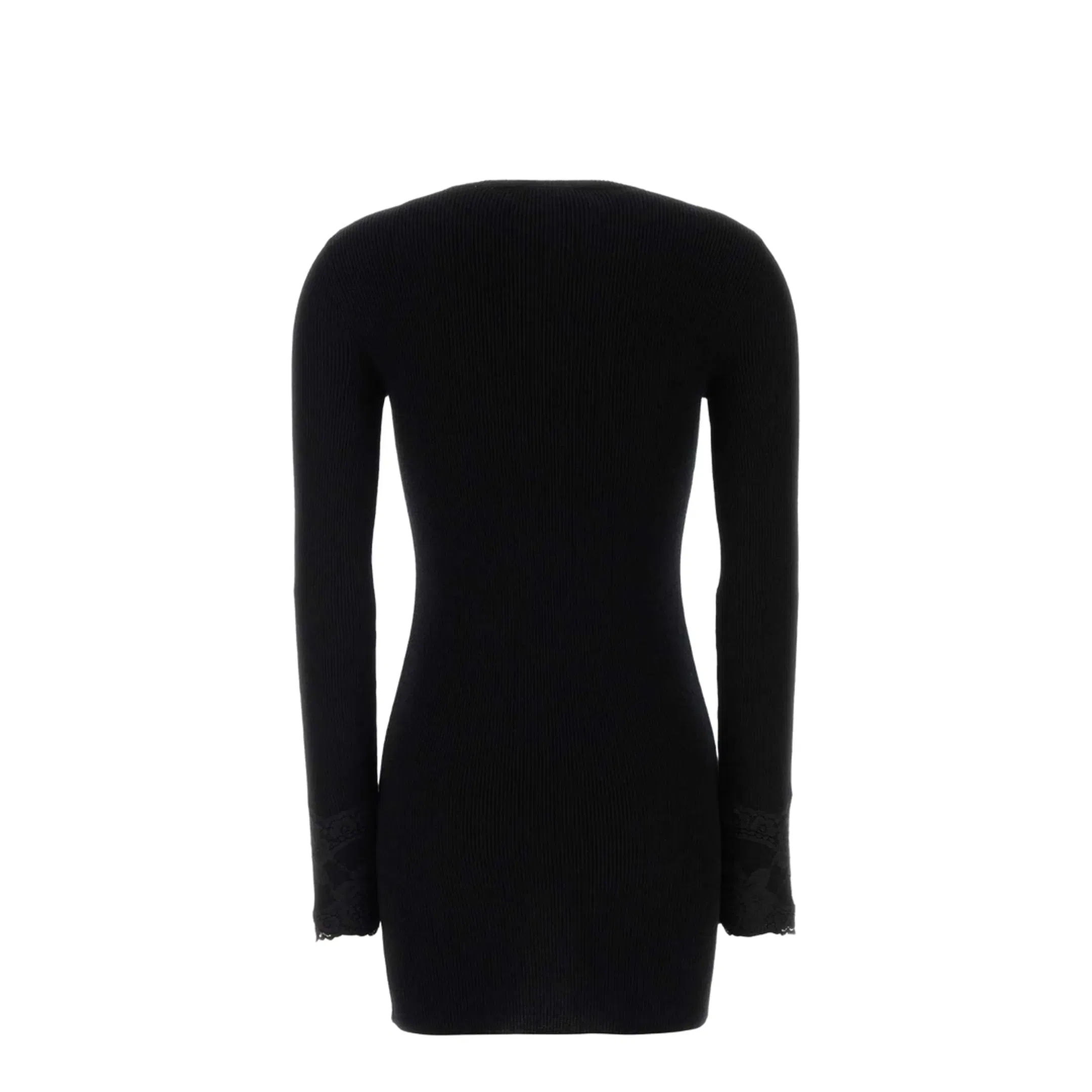 Lace Cashmere Dress - Black