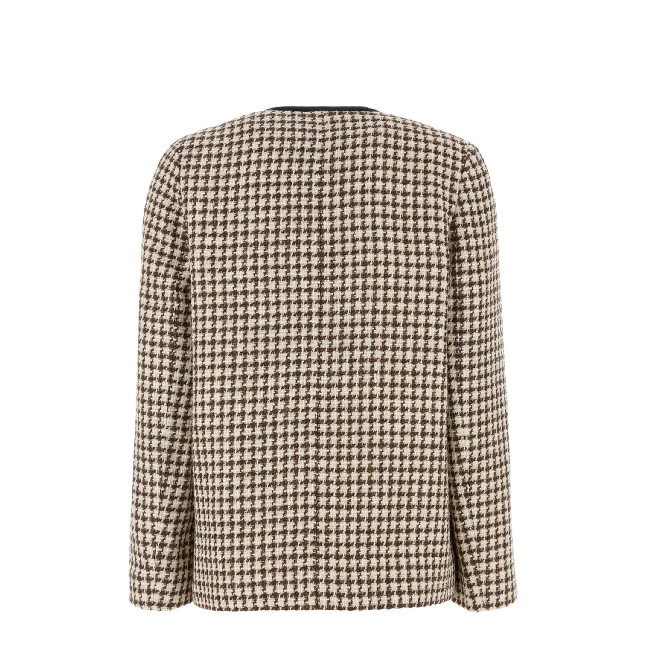 Pied De Poule Light Cotton Tweed Jacket - Cream