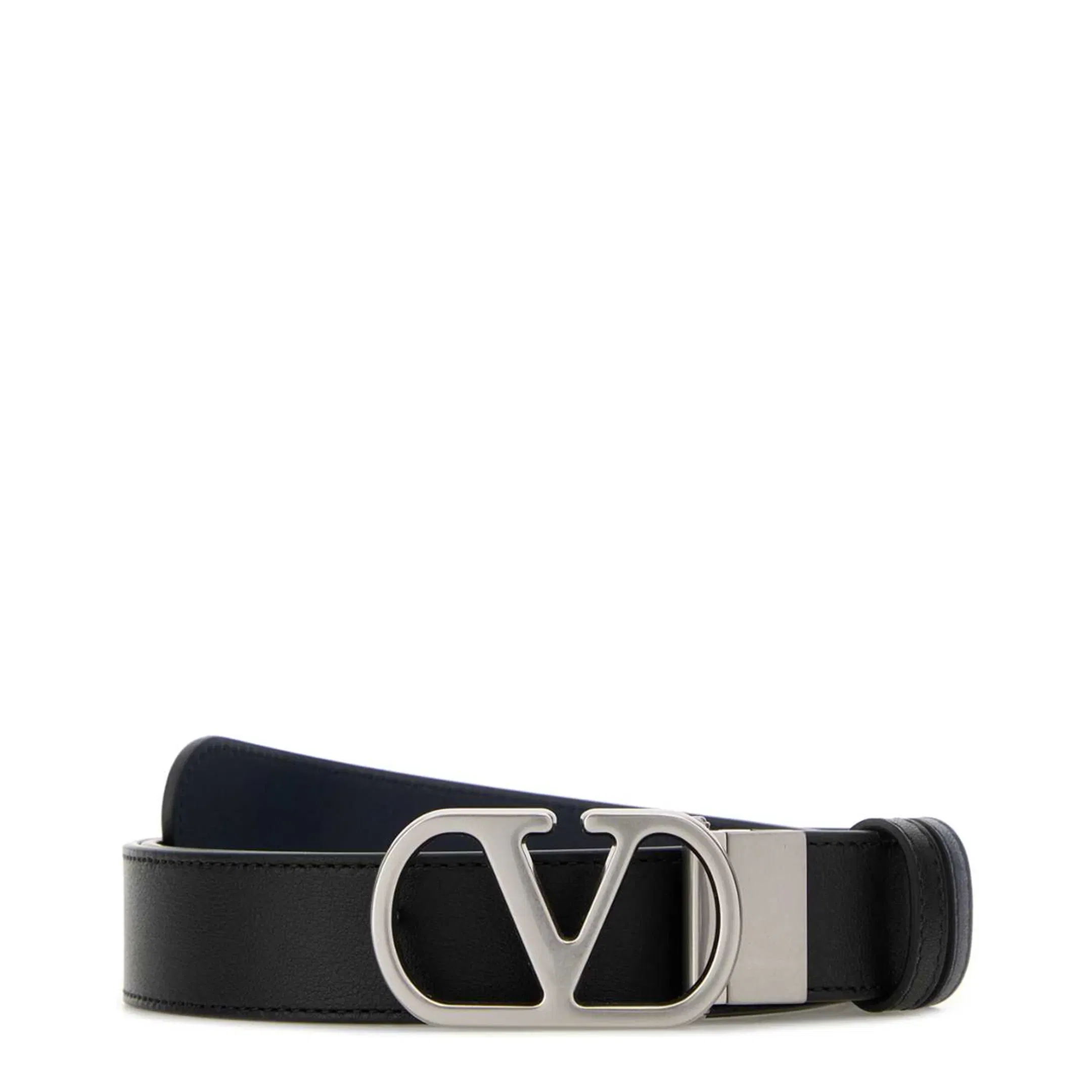 Black Reversible Leather Belt - Black