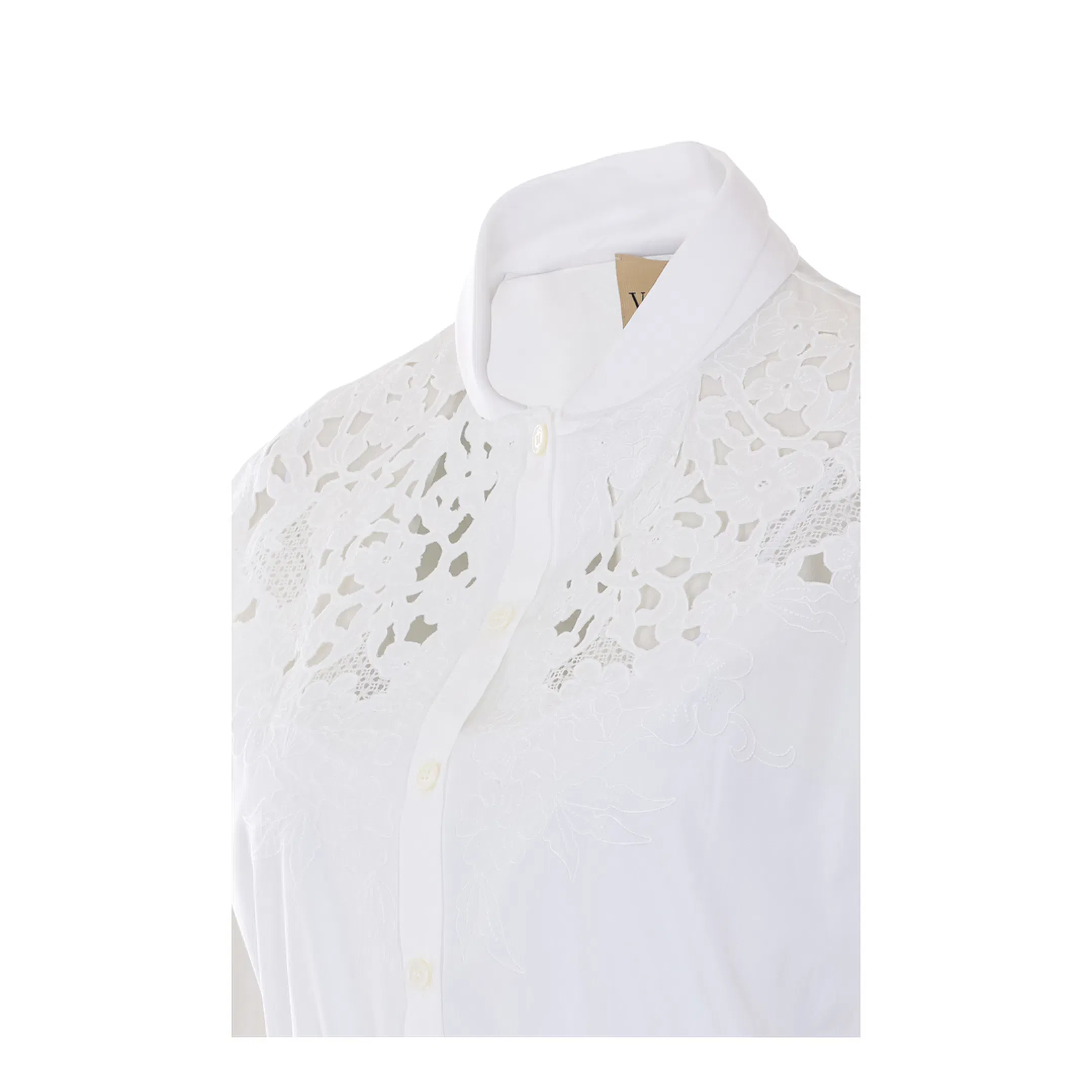 Embroidered Poplin Midi Dress - White
