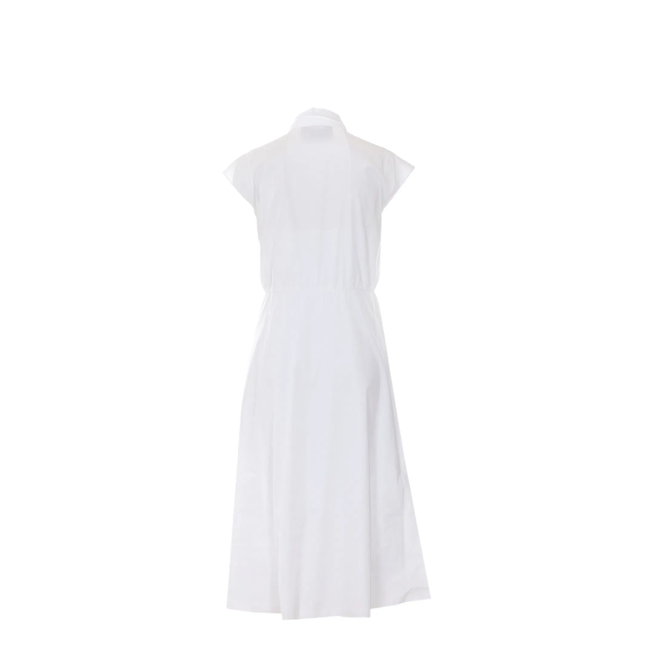 Embroidered Poplin Midi Dress - White