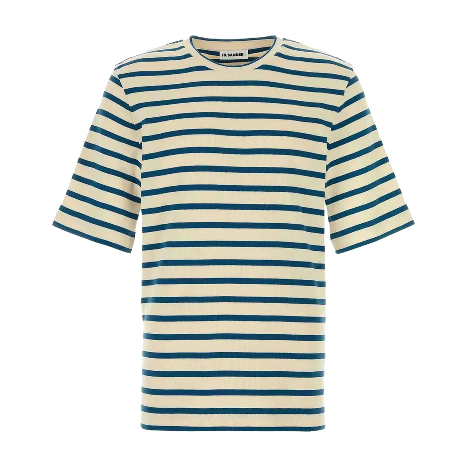 Striped Cotton T-Shirt - White/Blue