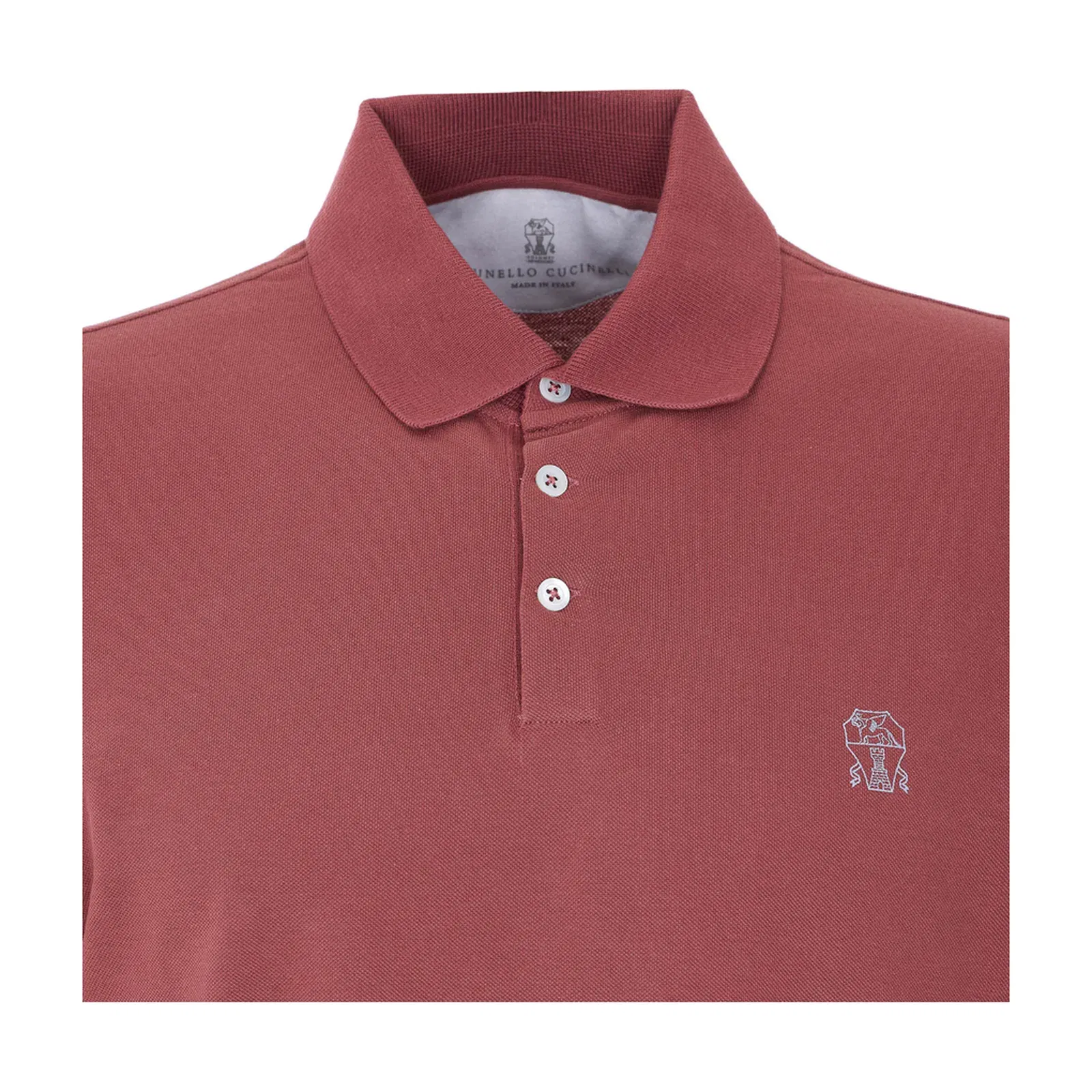 Printed Logo Cotton Polo Shirt - Red