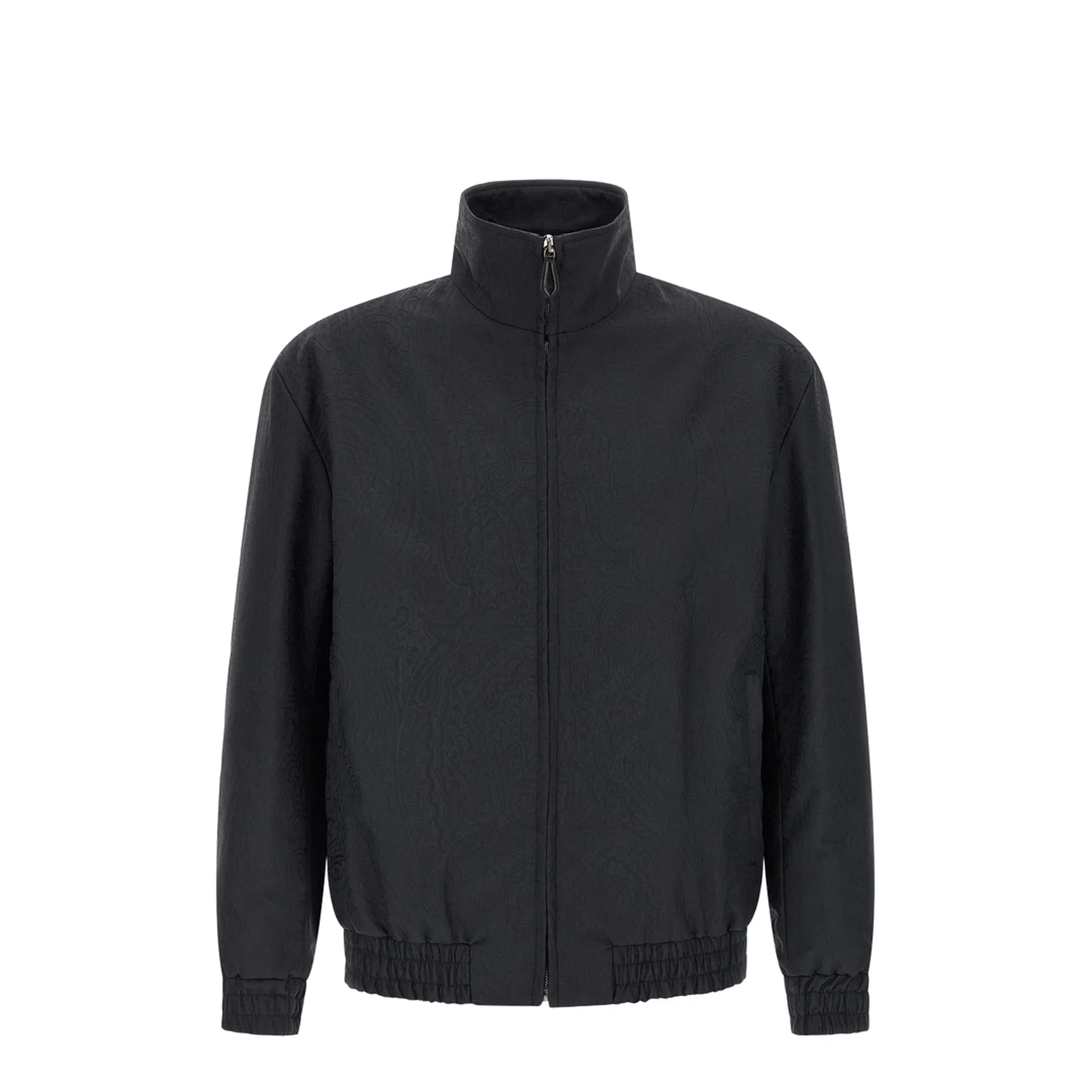 Arnica Motif Turtleneck Jacquard Jacket - Navy