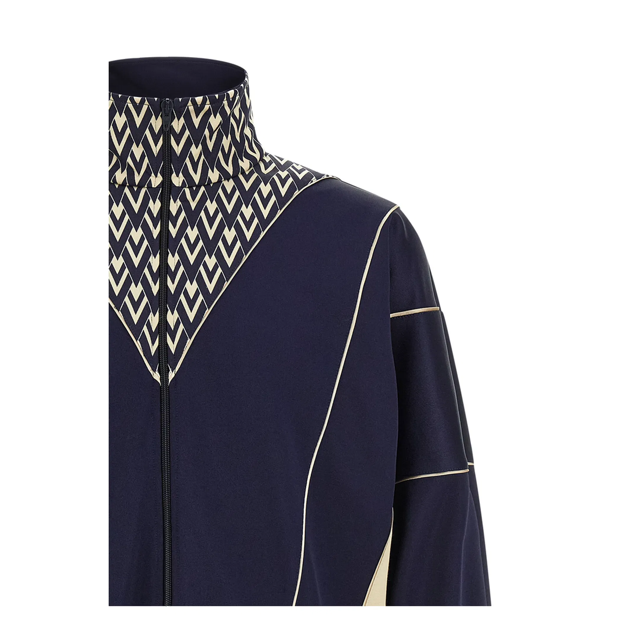 Toute La V Print Zipper Sweatshirt - Blue