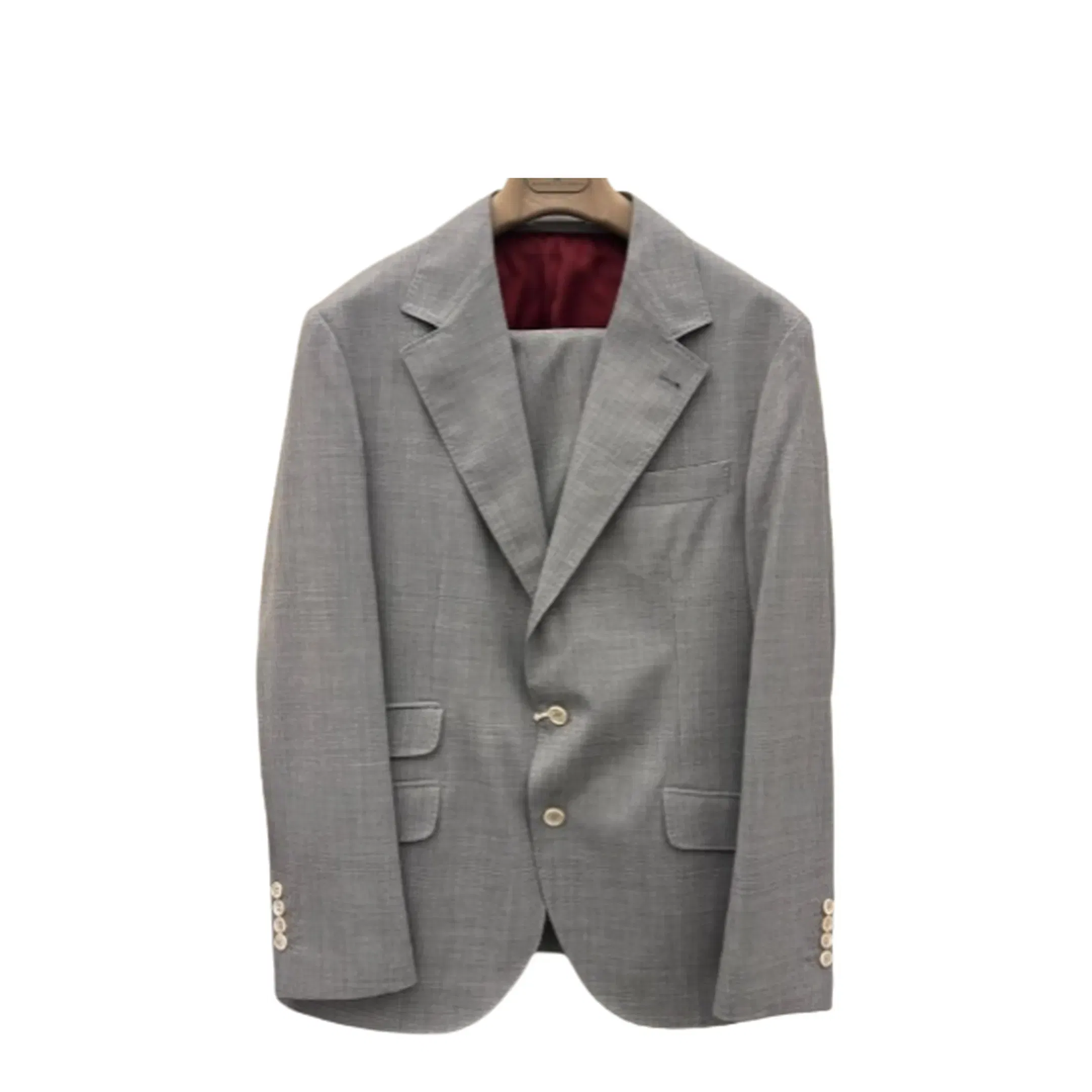Men's Suit Jacket and Pants Set - Light Grey