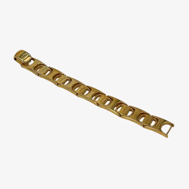 JY343 - SALVATORE FERRAGAMO Gold Plated Logo Bracelet