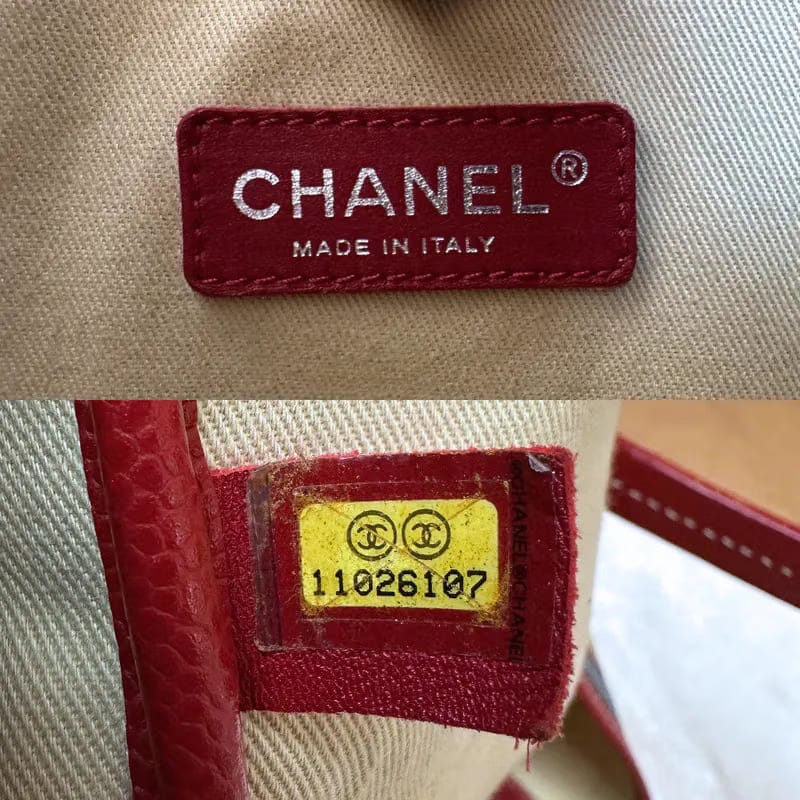 C543 - CHANEL Vintage Red Coated Le Train Tote Bag
