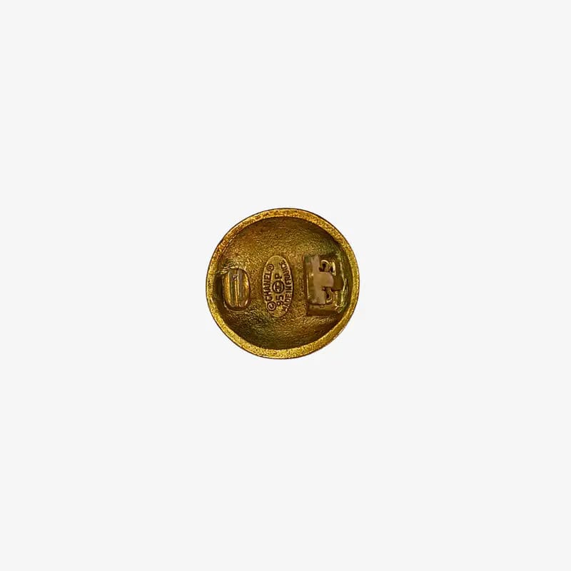RC362 - CHANEL Vintage Round Gold Plated Clip-On Earrings