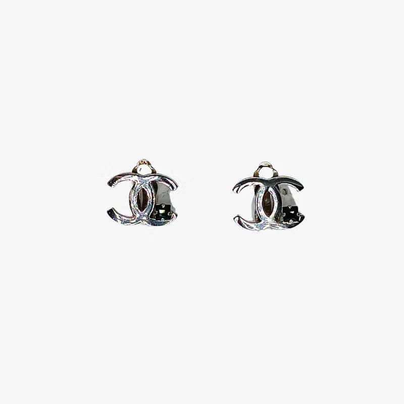 RC334 - CHANEL CC Logo With Black Crystal Earrings