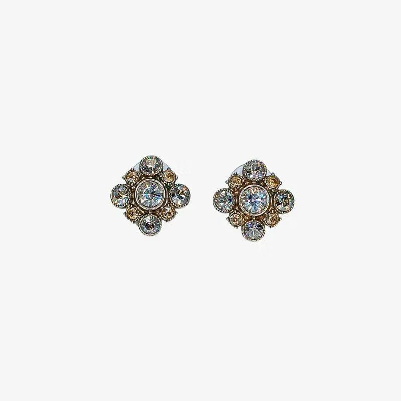 JW812 - CHANEL Floral Rhinestone Earrings