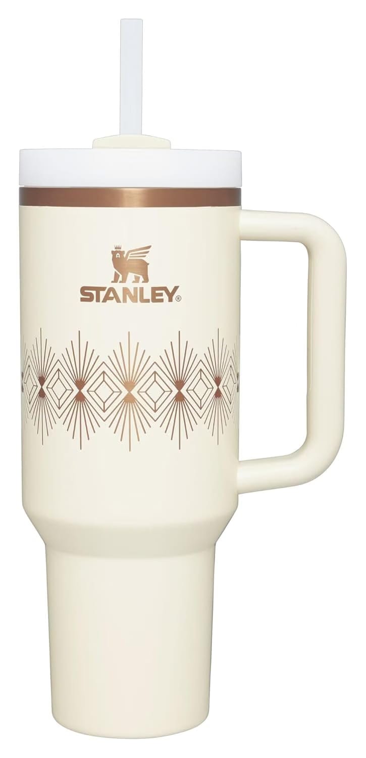 Stanley Quencher H2.O FlowState Tumbler 40oz Cream Gloss Deco