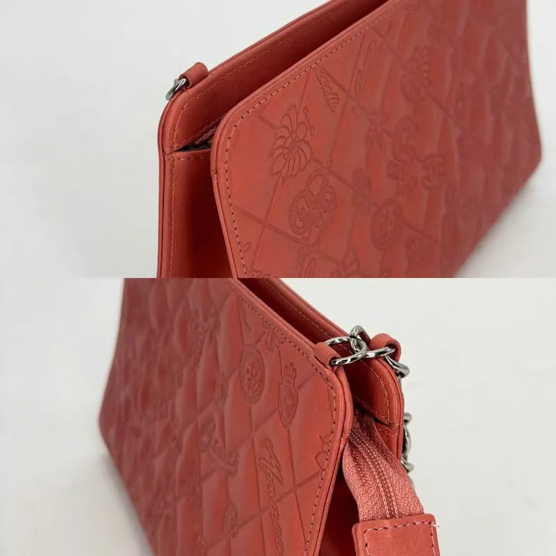 JW171 - CHANEL Vintage Pink Lambskin Lucky Symbols Pochette Embossed Quilted Shoulder Bag