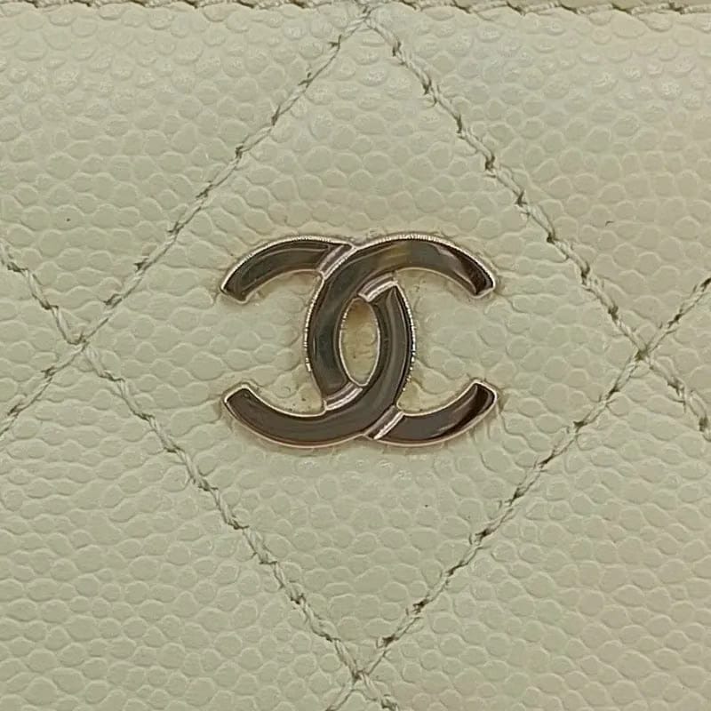 RA383 - CHANEL Yellow Caviar Leather Classic Zipped Coin Purse