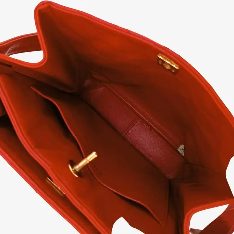 C476 - CHANEL Vintage Red Caviar Leather Double Side Shoulder Bag