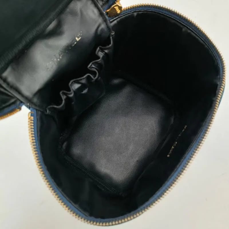 RA980 - CHANEL Vintage Blue Denim Cosmetic Bag