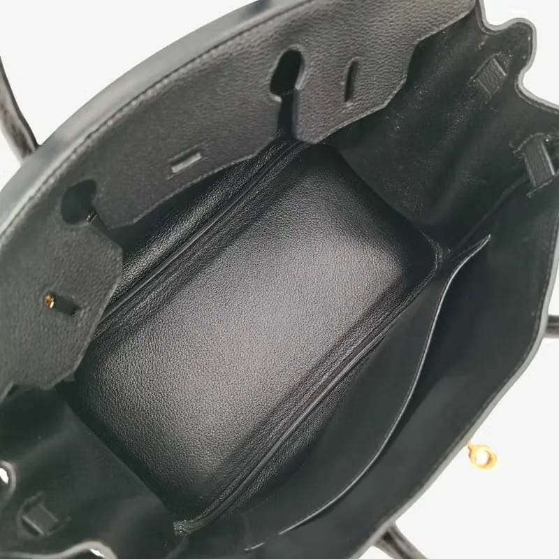 RA075 - HERMES Birkin 30 Black Taurillon Clemence Leather Handbag