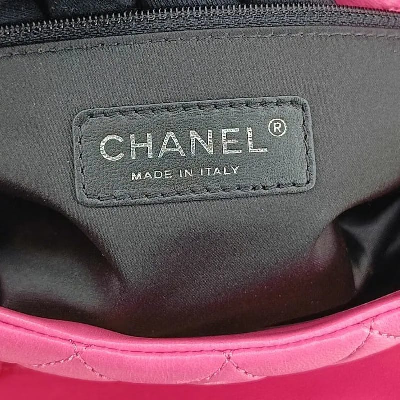 RA420 - CHANEL Pink Lambskin Upside Down Flap Bag