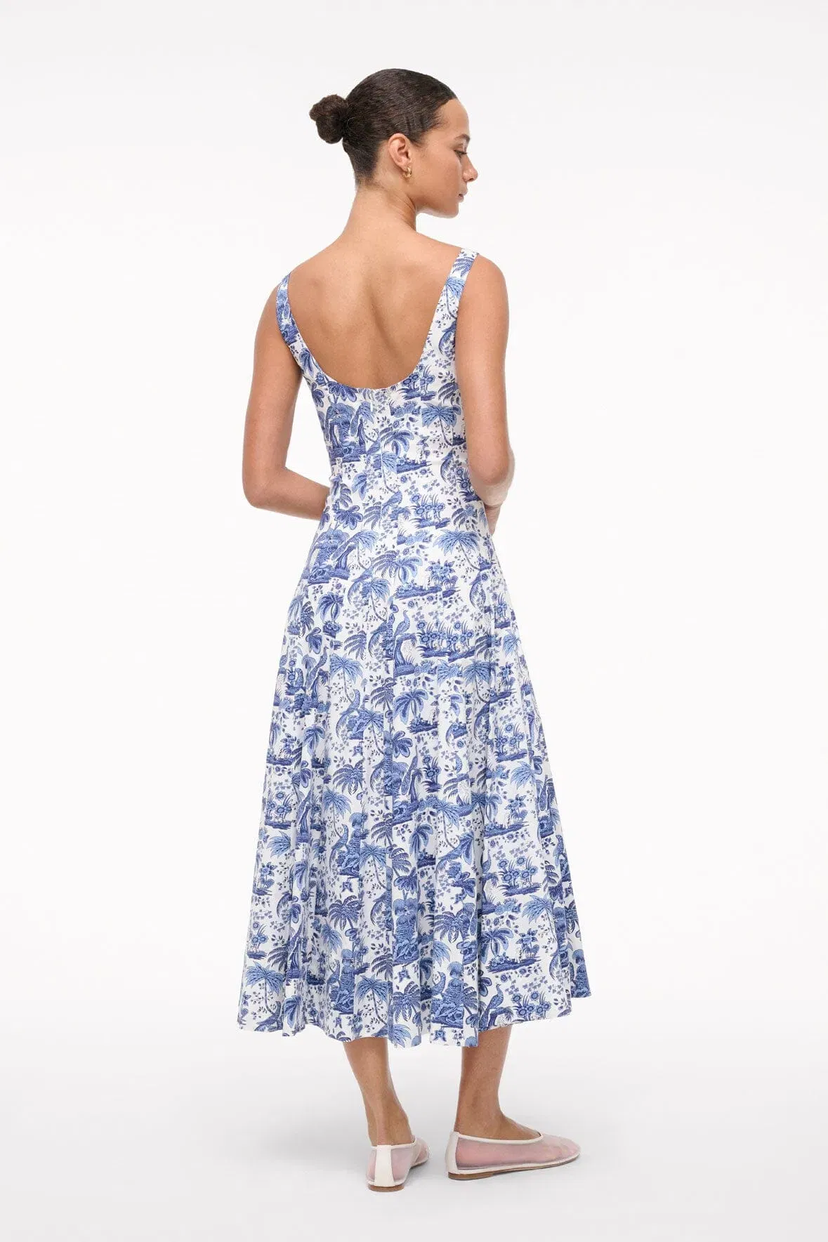 WELLS DRESS BLUE TOILE