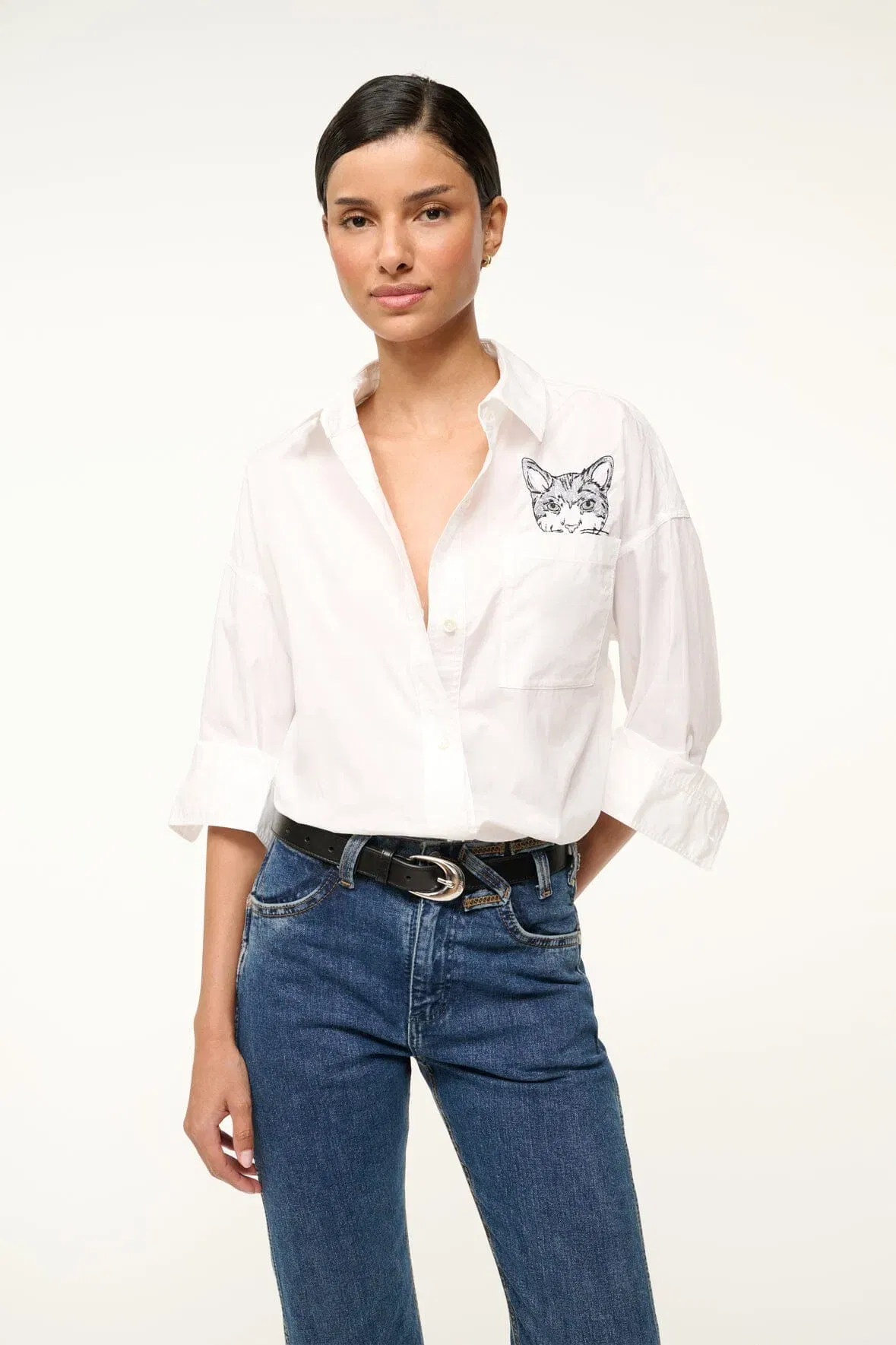 CUSTOM STAUD x C.BONZ CLASSIC OVERSIZED SHIRT WHITE